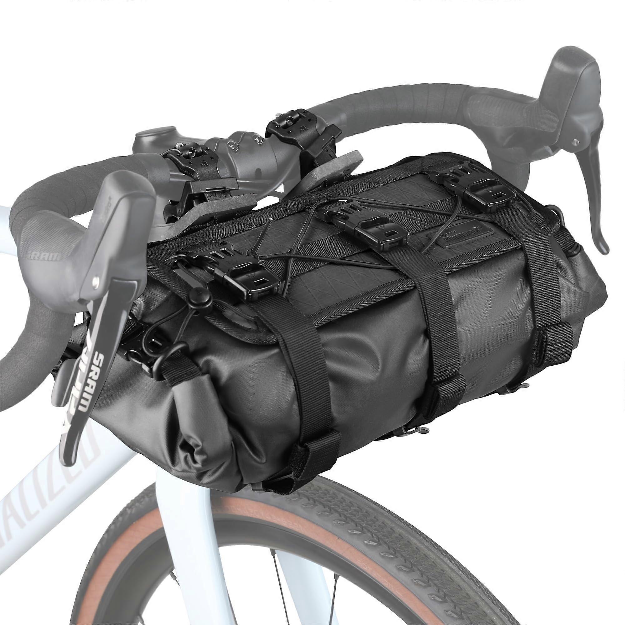 Bike Handlebar Bag Waterproof Lightweight Roll Bag 8L-13L with Shoulder Strap for Mountain and Road Bikes