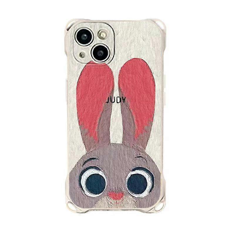 For Apple Cartoon Rabbit Crossbody Phone Case