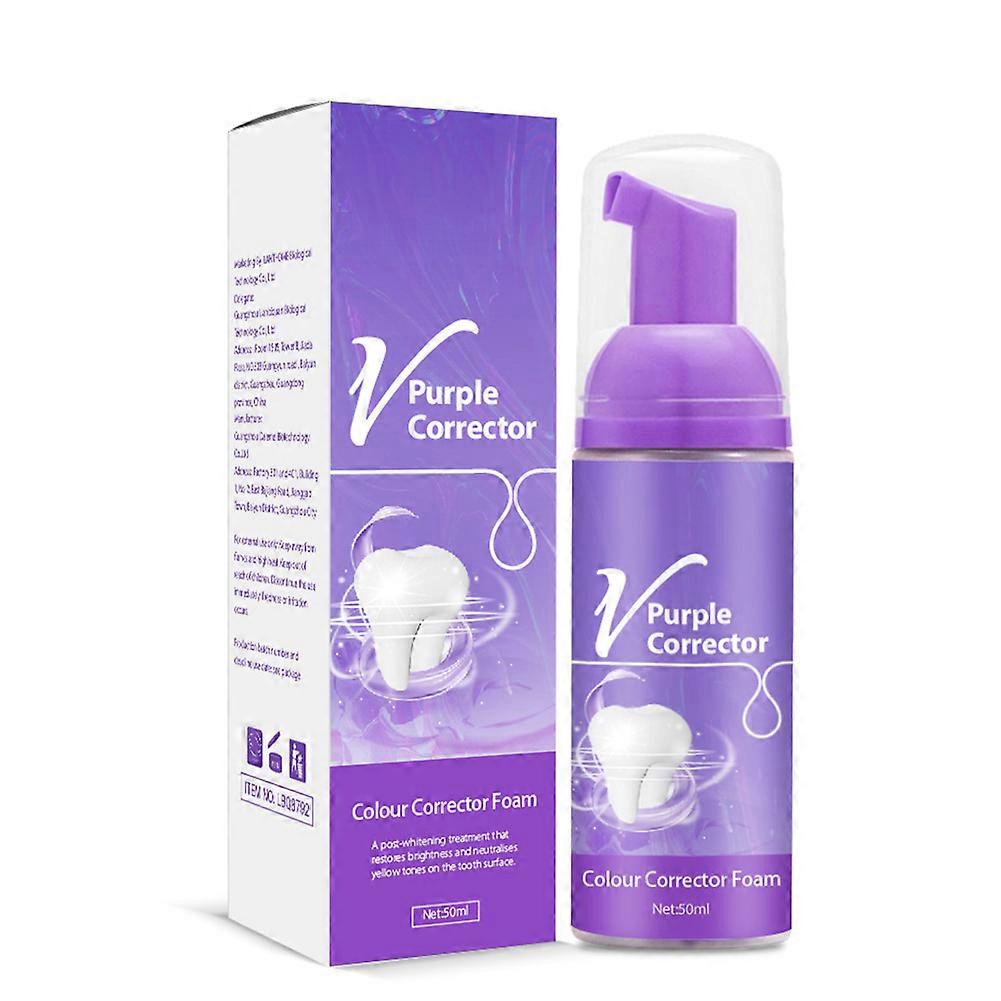 Purple Tooth Whitening Mousse Teeth Stains Remove Foam Toothpaste for Outdoor Travel