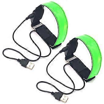 2pcs Bracelet Illuminé Rechargeable USB avec Dragonne Éclairée