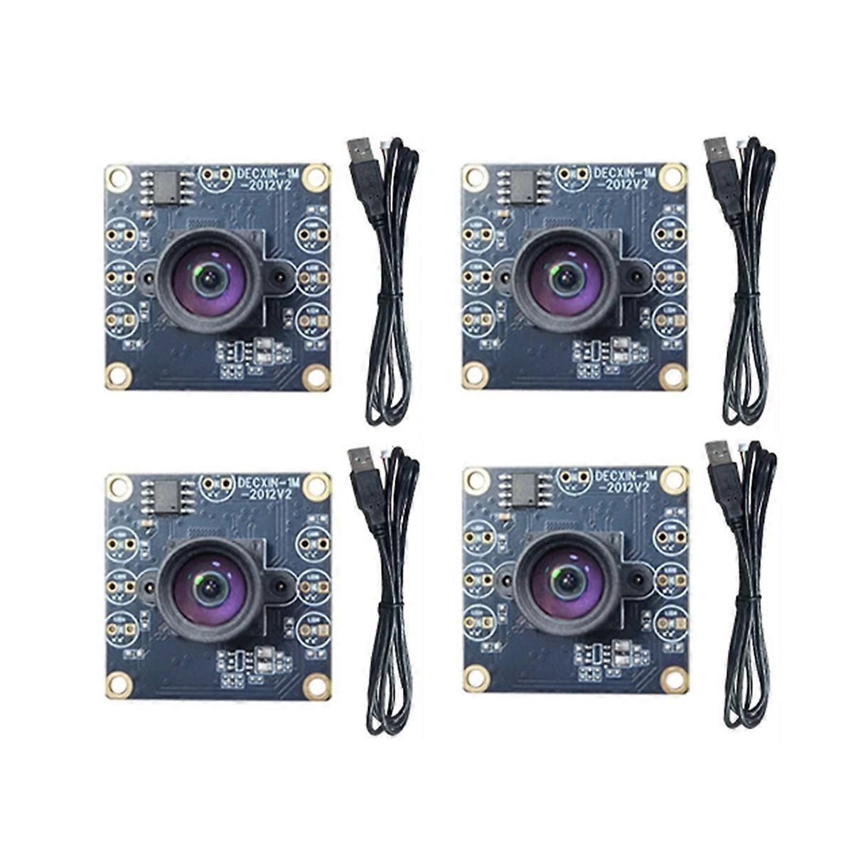 4Pcs USB Camera Module 100 Degree 1MP OV9732 1280x720 USB Free Driver Manual Focus with 1M Cable fo