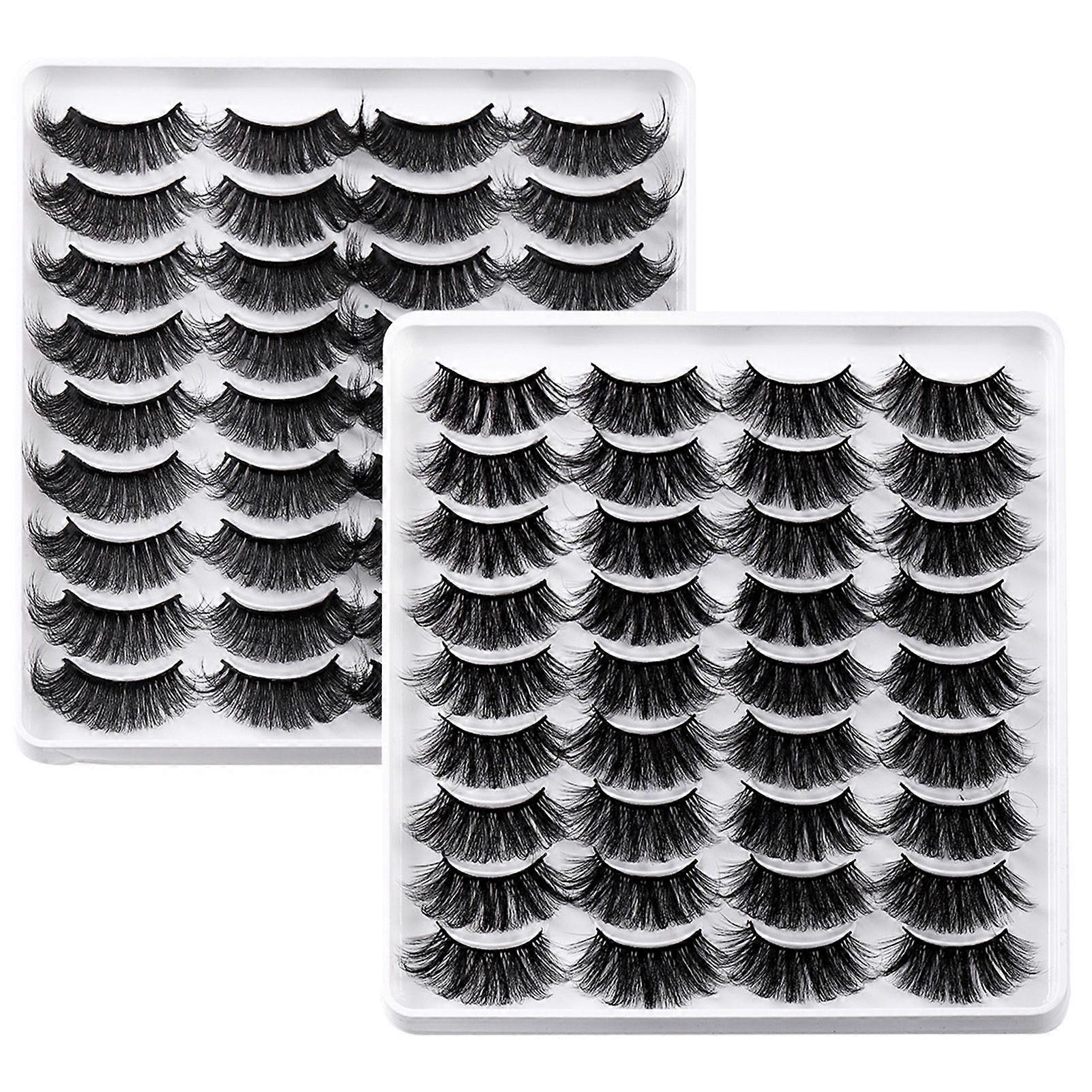 18 Pairs Thick 5D Eyelash Extensions Multilayered Curling up Thicken Eyelashes for Devil Princess Stage Makeup