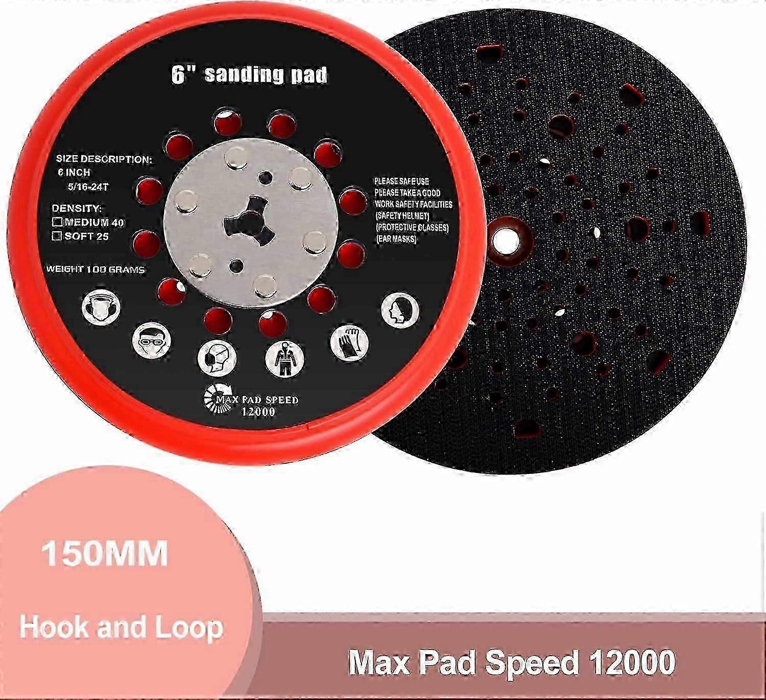 Sanding Pad, 150mm Multihole Sanding Pad Compatible with Bosch RSM6045, GEX 34-150, GEX 40-150 Random Orbit Sander with Wrench (Medium Version)