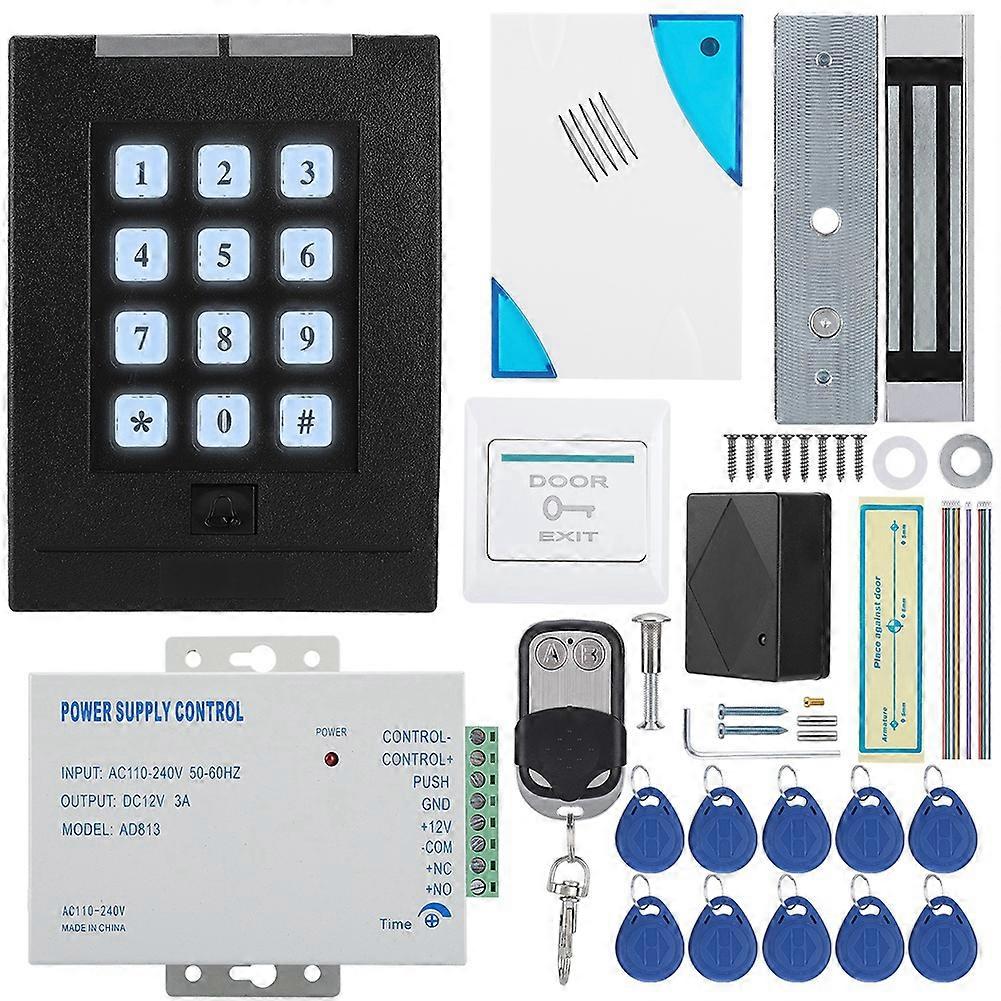 Metal Access Control System 180KG Force Electric Magnetic Lock Power Supply Kit
