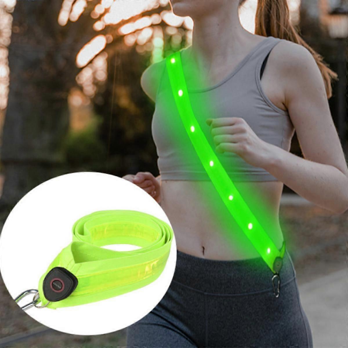 LED Reflective Belt Sash | High Visibility LED Lights with 3 Lighting Modes USB Rechargeable, No Batteries Needed | Weatherproof