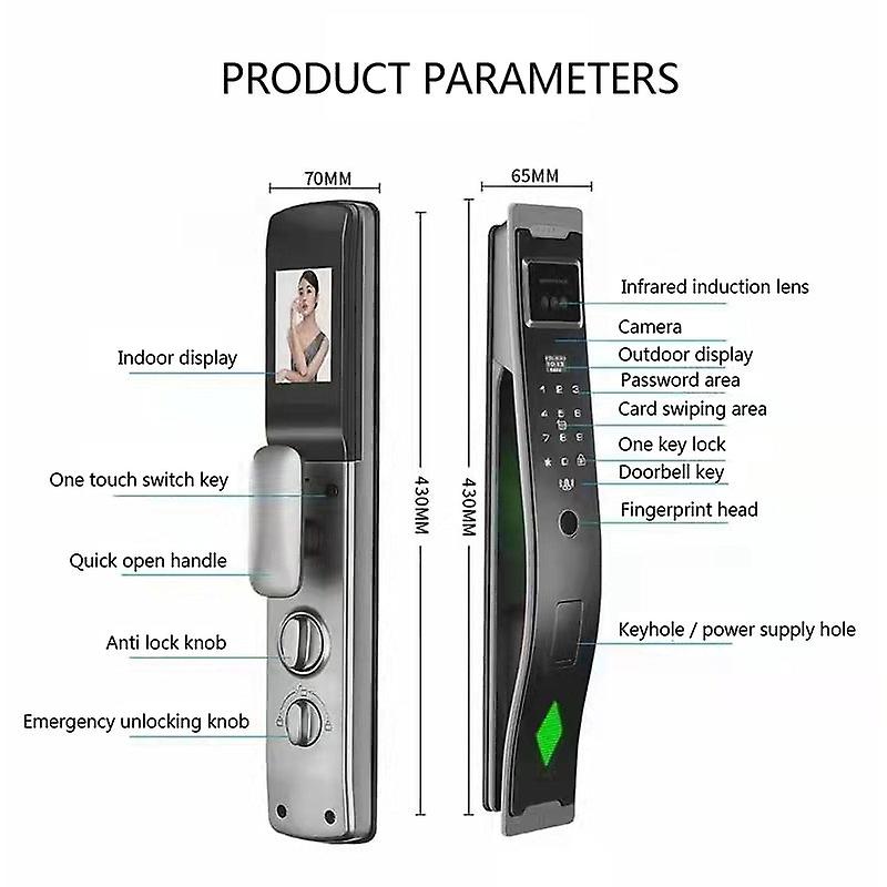 Home Security Door Visual Cat Eye Remote Capture Password Fingerprint Face Recognition Lock