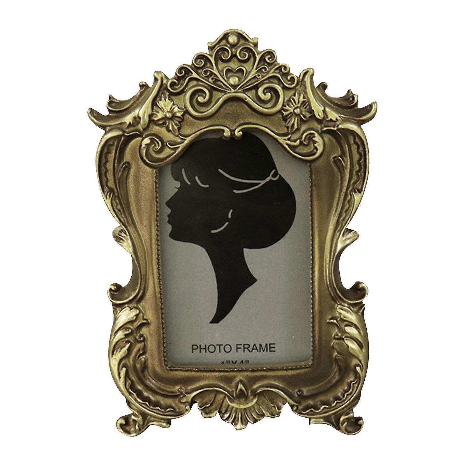 Elegant Resin Picture Frame Antique Photo Frame Resin Wall Hanging Tabletop Display Frame for Home Office Bedroom Decor