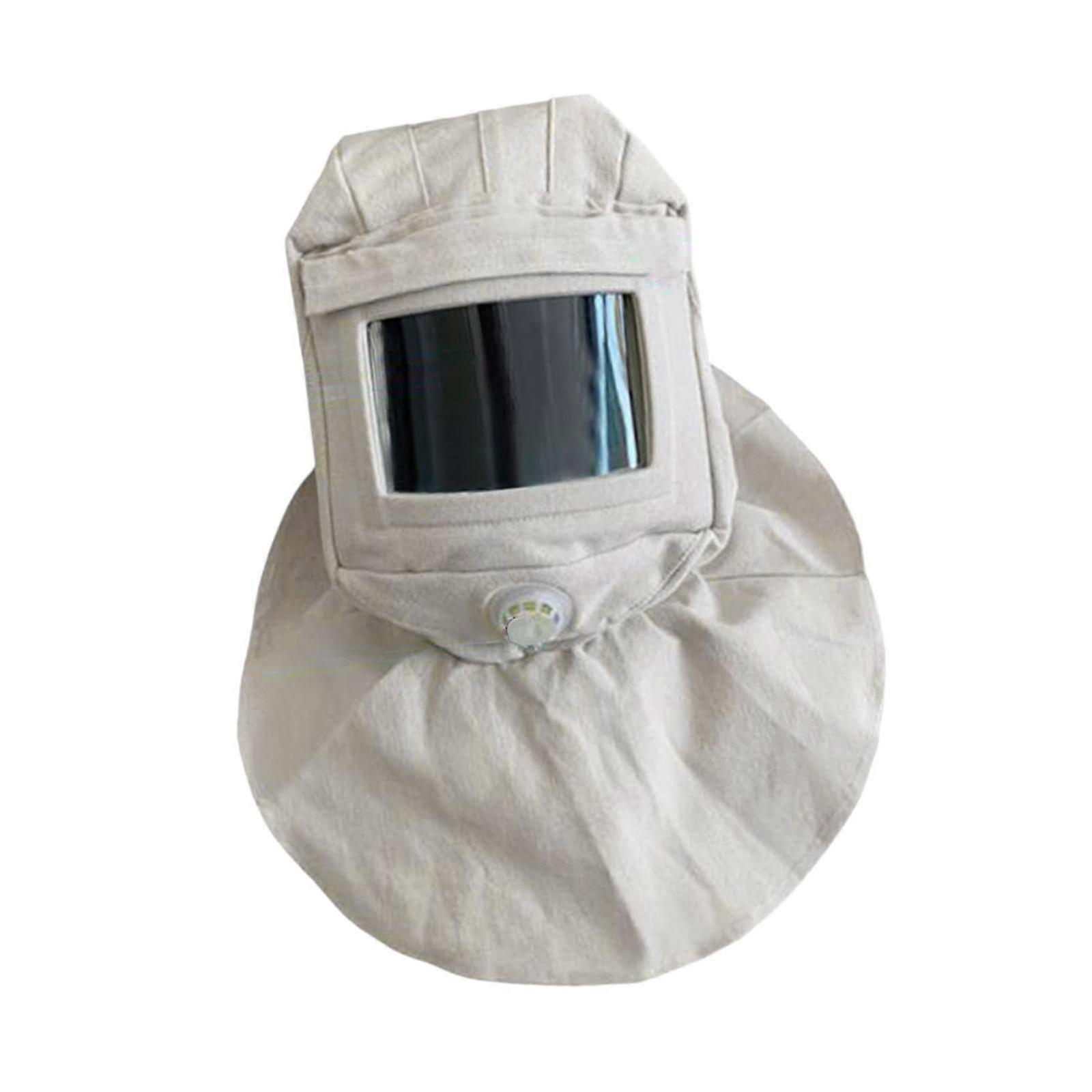 Sandblasting Hood Cap White Breathable Protective Accessories Neck Protector