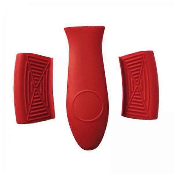4x Hot Handle Holder Cast Iron Skillet Handle Cover Red 2
