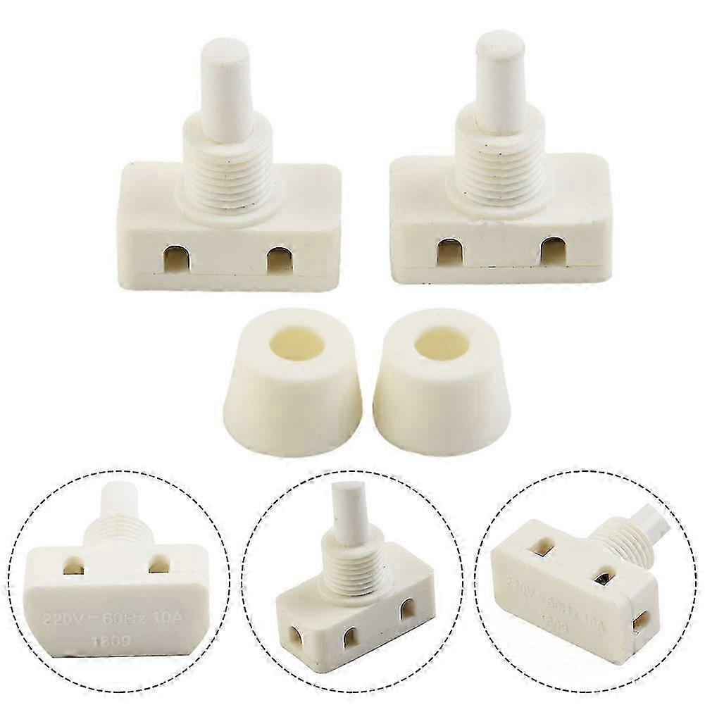 Switches 2A 250V ON-OFF Plastic Push Button Switch Lamp Switch Self-locking White 10mm Desk Lamp Button Switch Home Improvement