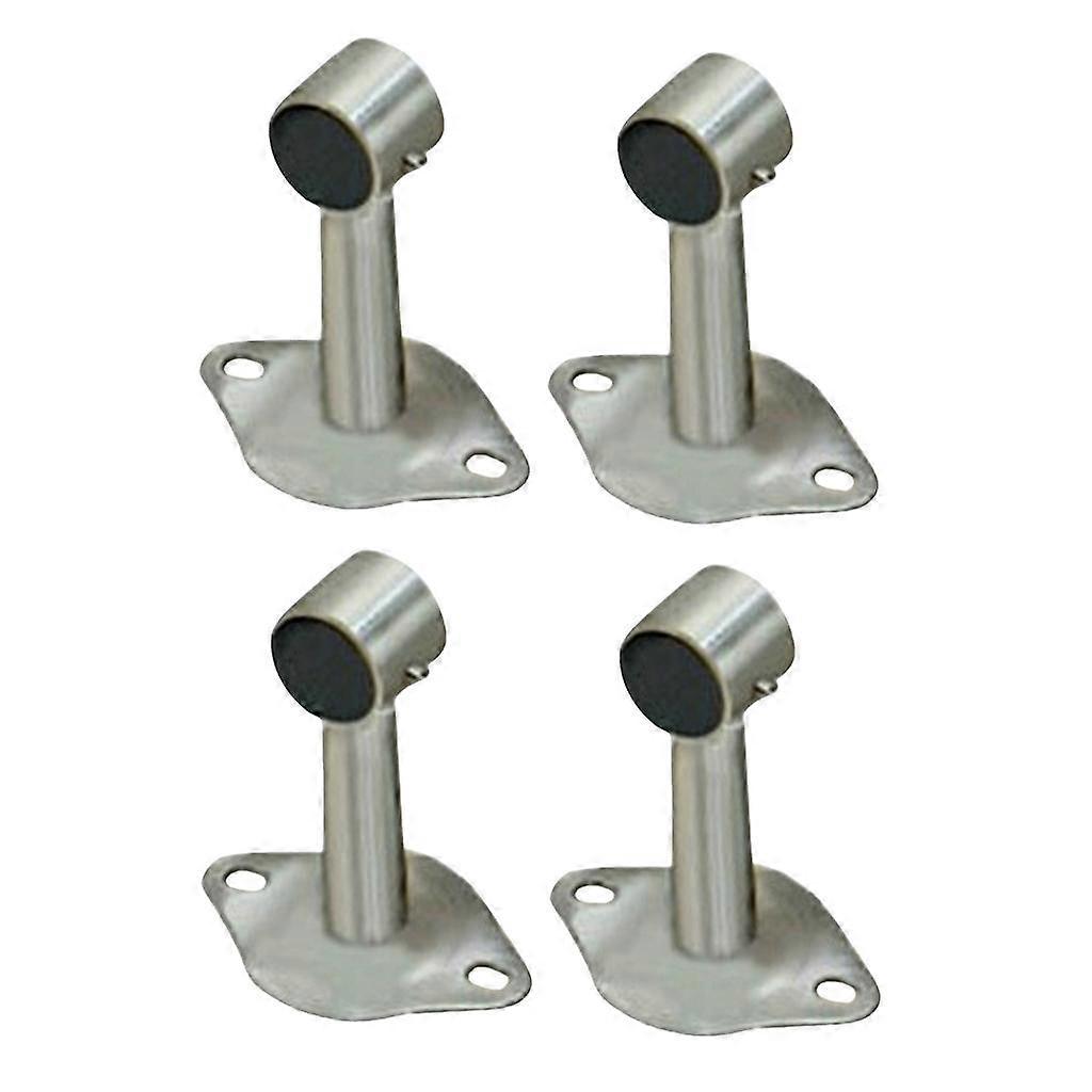 4pcs Stainless Steel Wardrobe Lever Rod Holder Socket Bracket