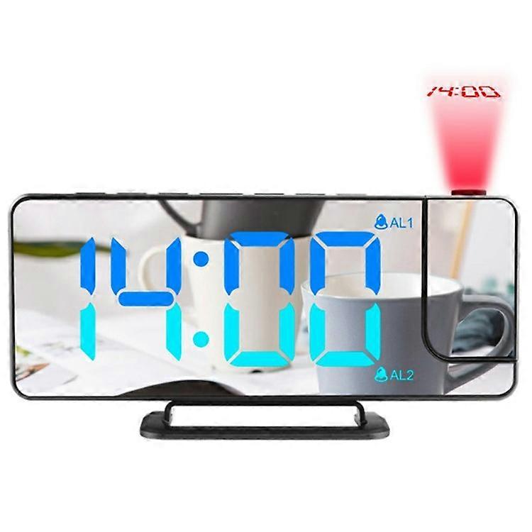 TS-9210 RGB Mirror Projection Clock Large Screen Digital Alarm Clock Desktop Electronic Clock