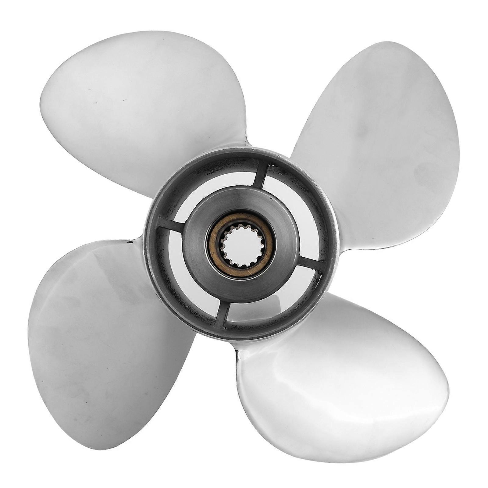 Stainless Steel 4-Blade Outboard Propeller High Performance Durable Corrosion Resistant Fits DF70-DF140 Left Handed Desig