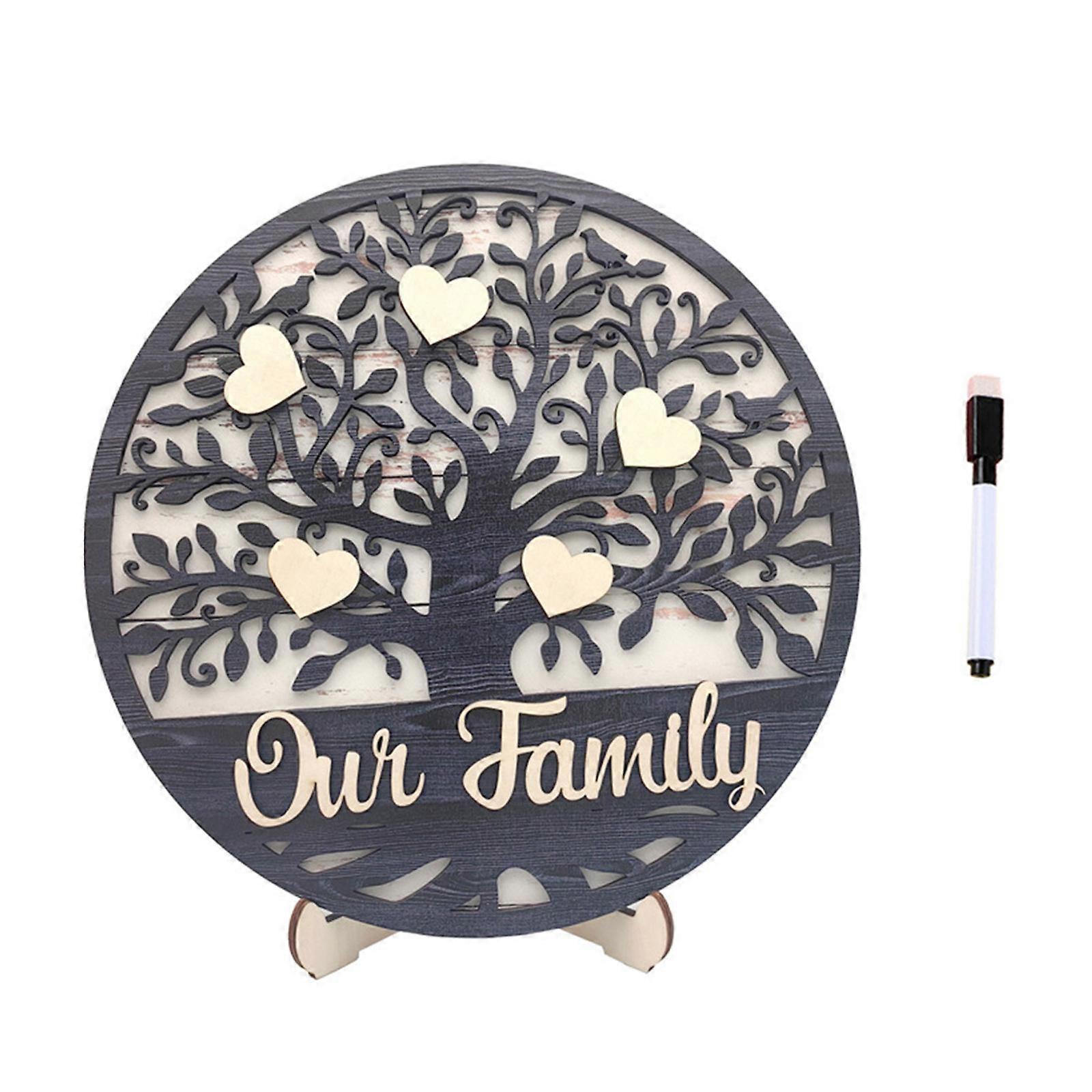Cadeau pour la fête des mères : Plaque en bois en forme de cœur avec nom, sculpture décorative pour la maison, cadeau unique pour la famille et les grands-parents, multicolore