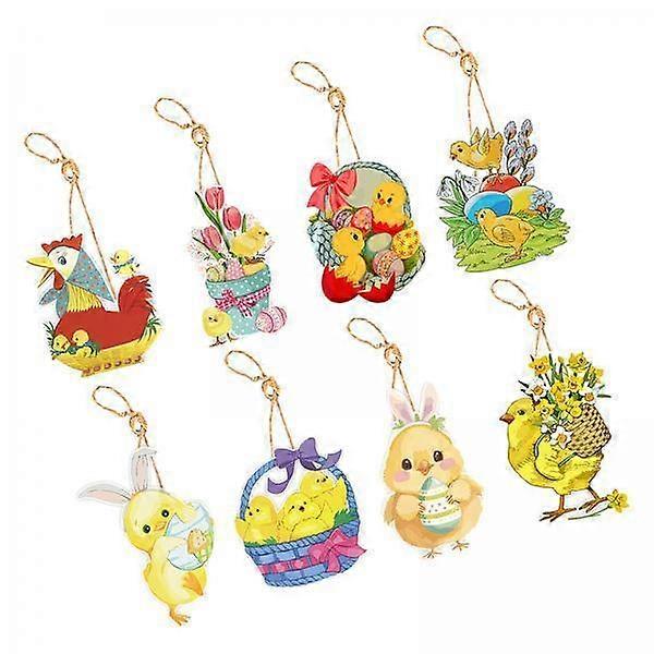 2-4pack 8Pcs Easter Decorations for The Home Hanging Ornaments for Wall Window