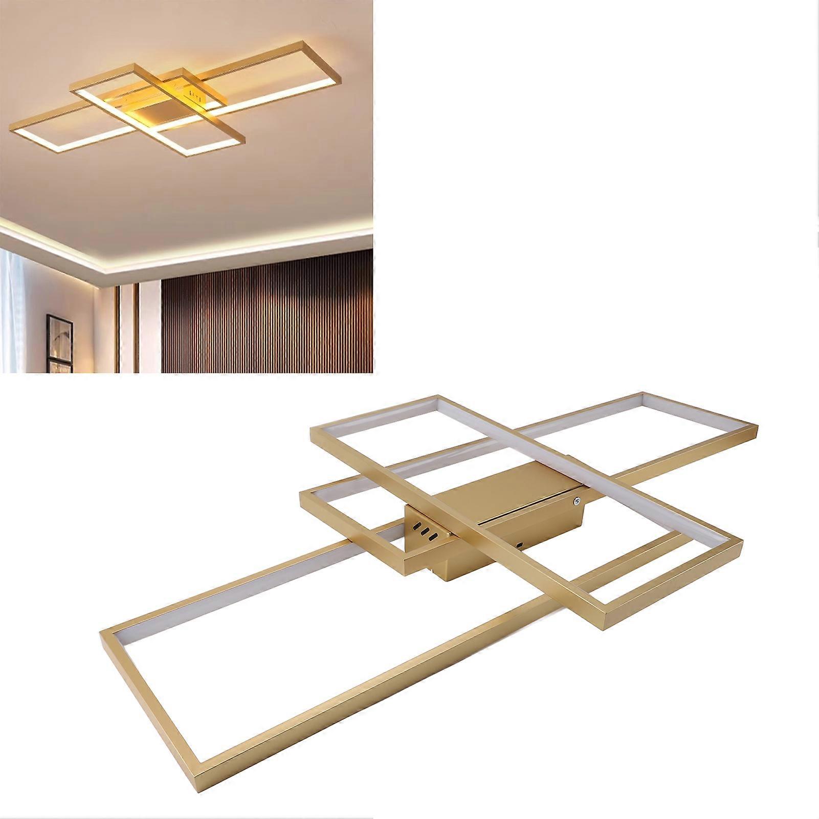 Modern LED Ceiling Light Minimalism Style Rectangular Stepless Dimmable LED Flush Mount Ceiling Light with Remote Control Memory Function 100‑265V Ha