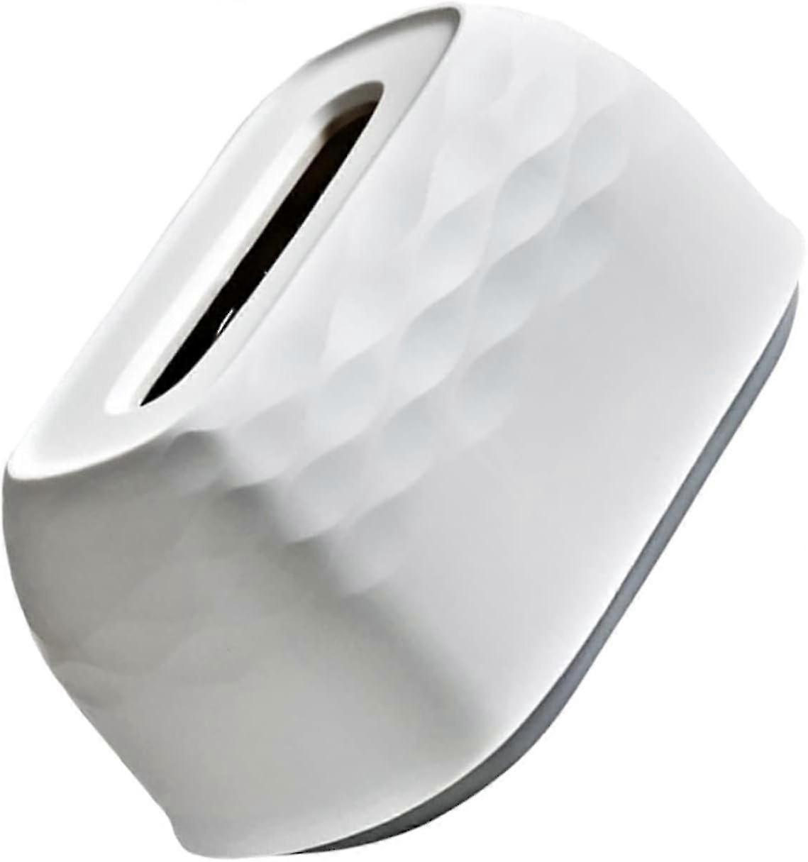 Desktop Tissue Box Light Luxury Corrugated Tissue Box Tissue Storage Box White