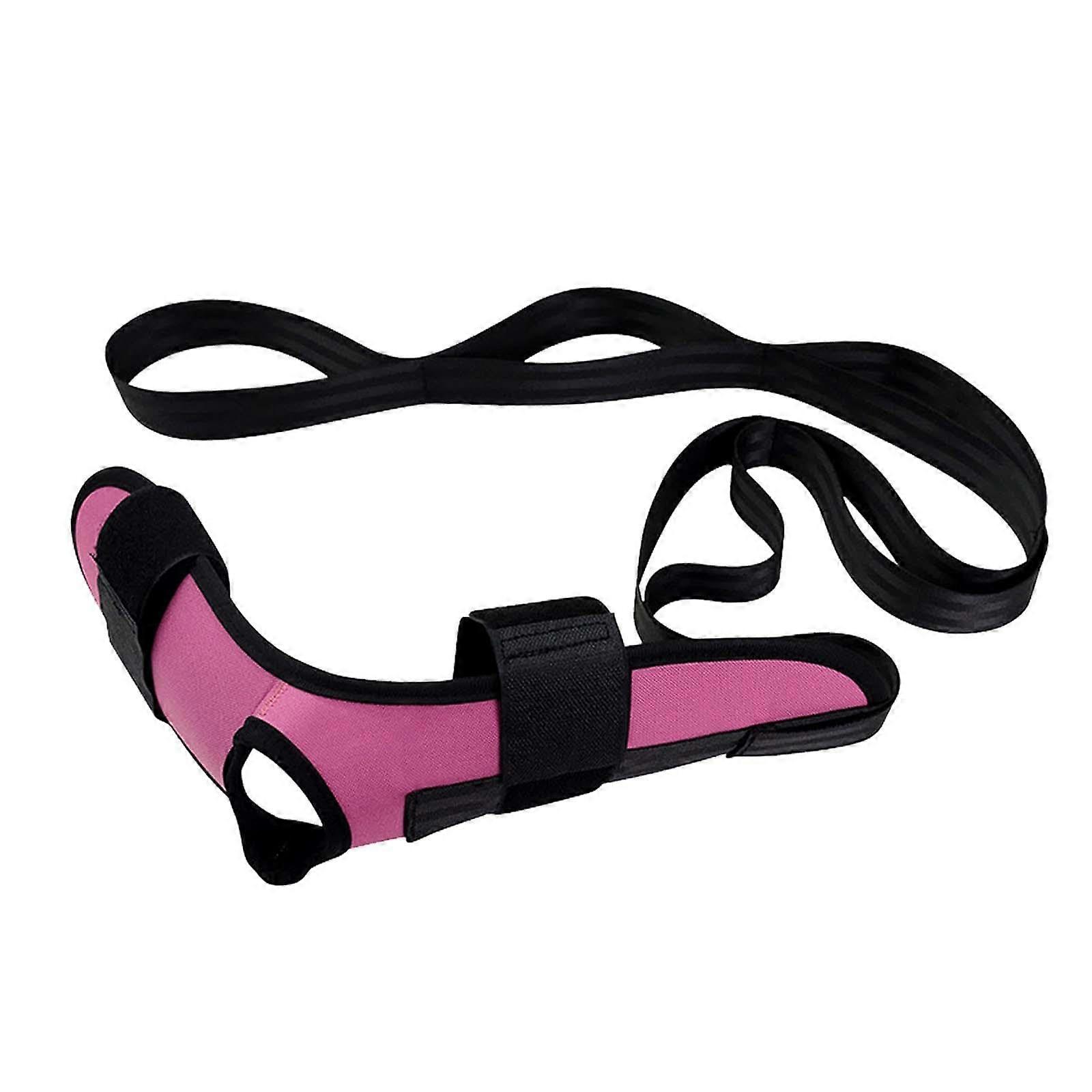 Yoga Stretching Strap with Multiple Loops for Leg Extension and Thigh Support, Portable Red Exercise Band for Home Fitness