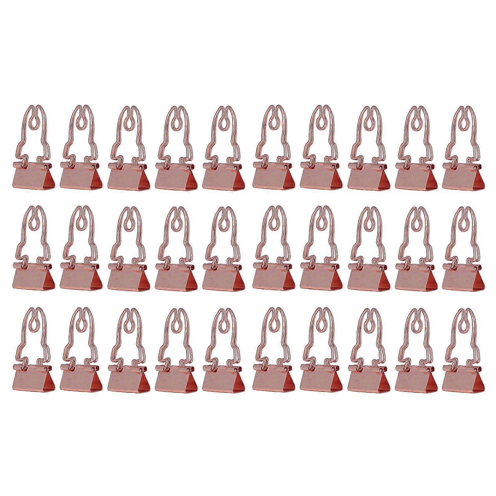 2025 Latest Model  30 Pcs Binder Clips Cute Rose Gold Horn Pattern Handle