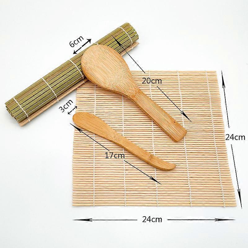 Includes 2 Bamboo Rolling Mats DIY Sushi Rolling Mats Sushi Making Roller Starter Kits for Beginners Sushi Making Kit 4 Pcs Bamboo Sushi Mat Set