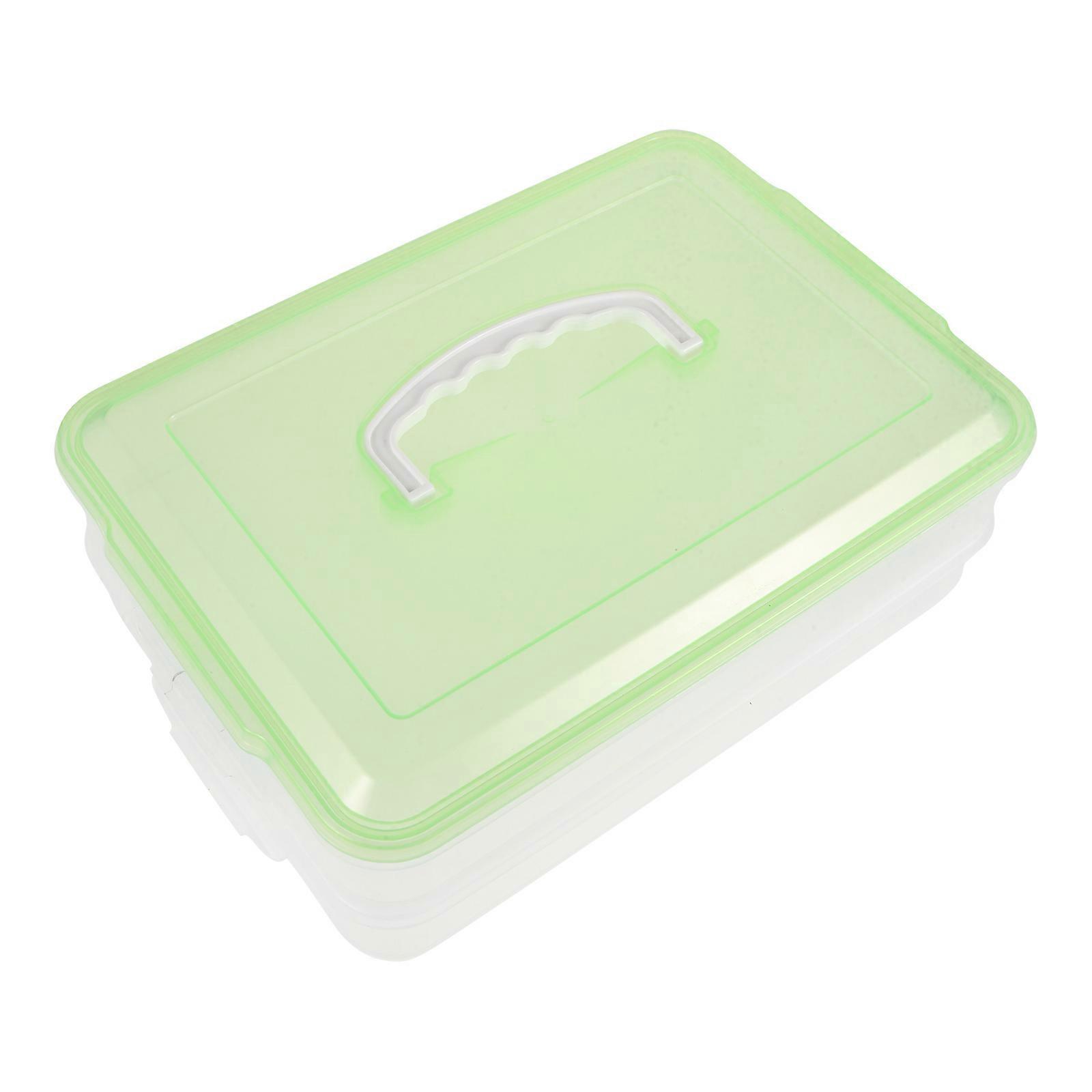 Refrigerator Storage Compartment PP Material Green Color Space Saving Dumpling Organizer 1Pcs