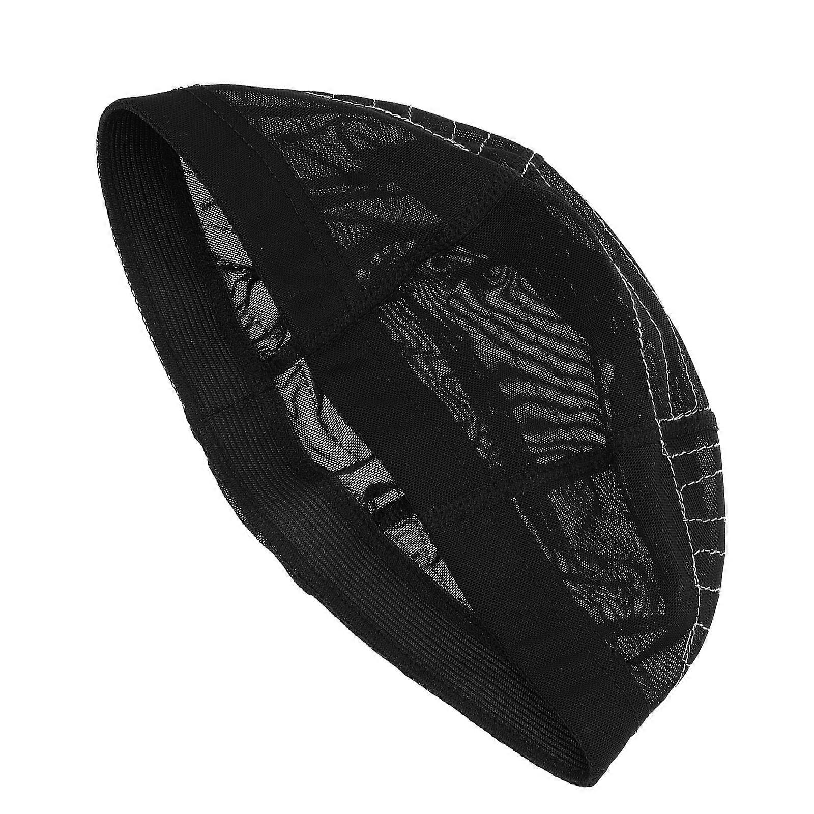 Wig Cover Breathable Hair Net Wear-Resistant Stretchable Portable Black Round Dome Professional For Most People 1Pack