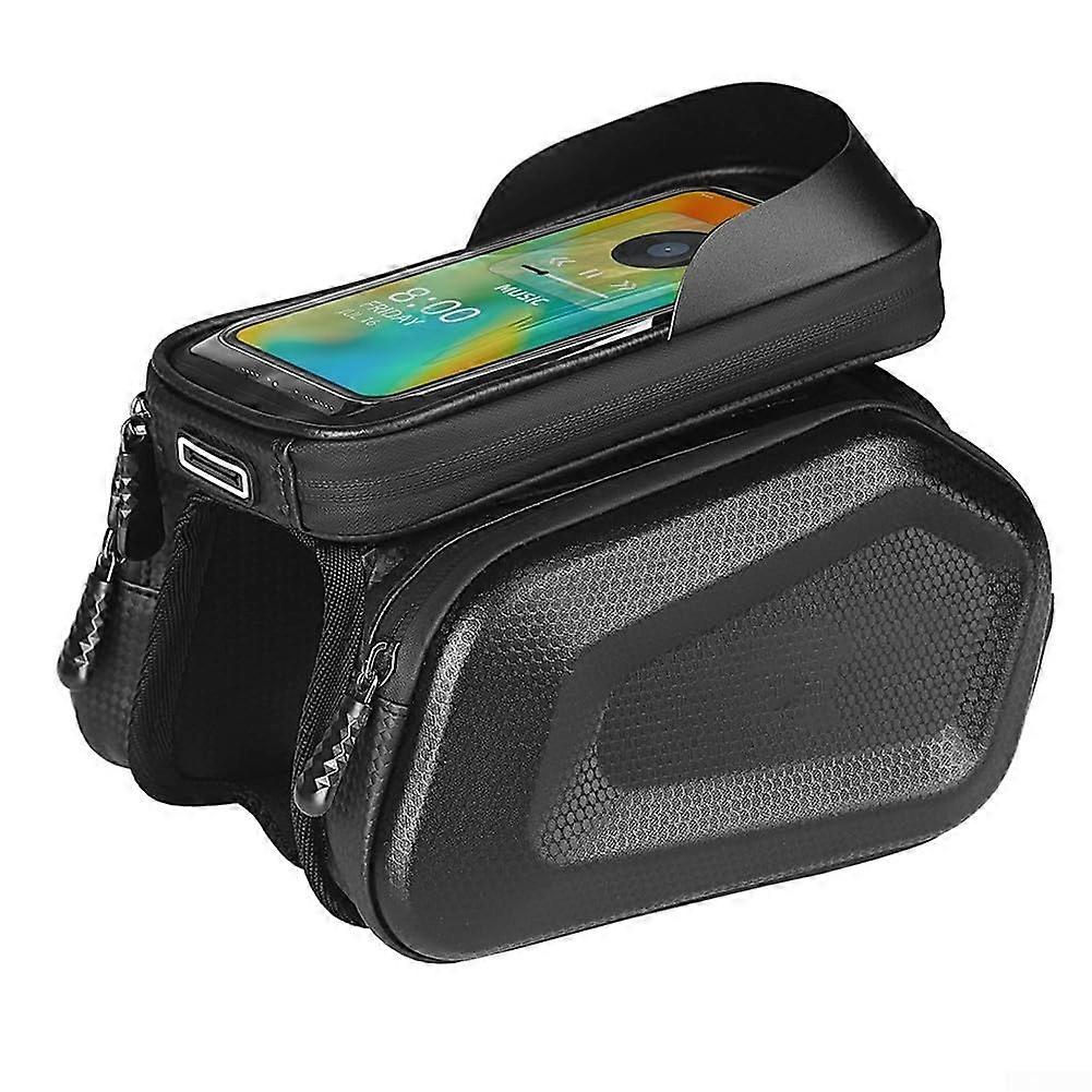 Ample storage space bicycle frame bag waterproof phone mount for cycling