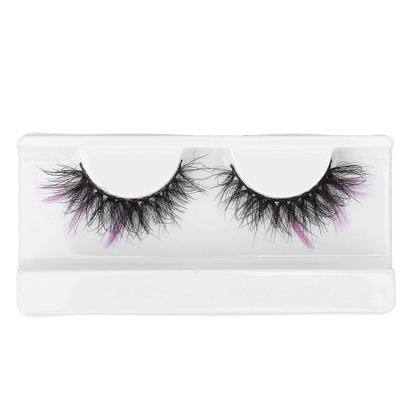 2025 Latest Model 0.98in Colorful Eyelashes Purple Ends Fluffy Dramatic Colore...