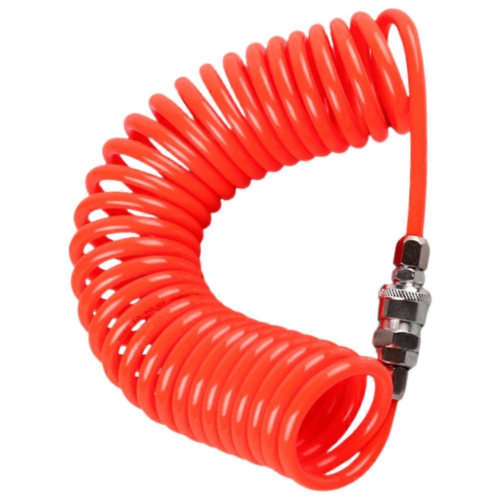 High Pressure Red Spring Hose with Connectors for Air Compressor & Pneumatic Tools – Universal Replacement Air Pipe Accessories