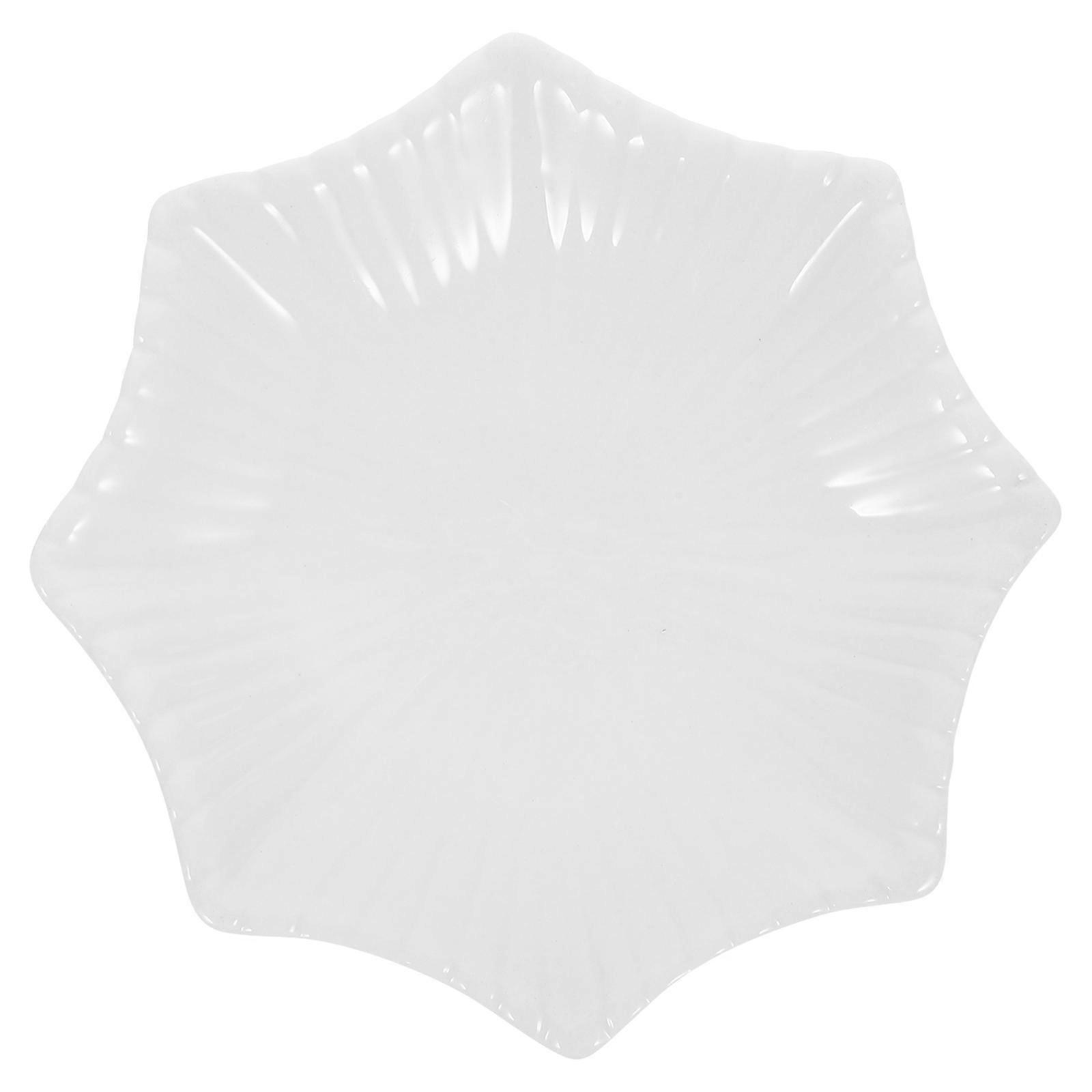 Ceramic Jewelry Storage Plate Shape Elegant Design Desktop Use 1Pcs