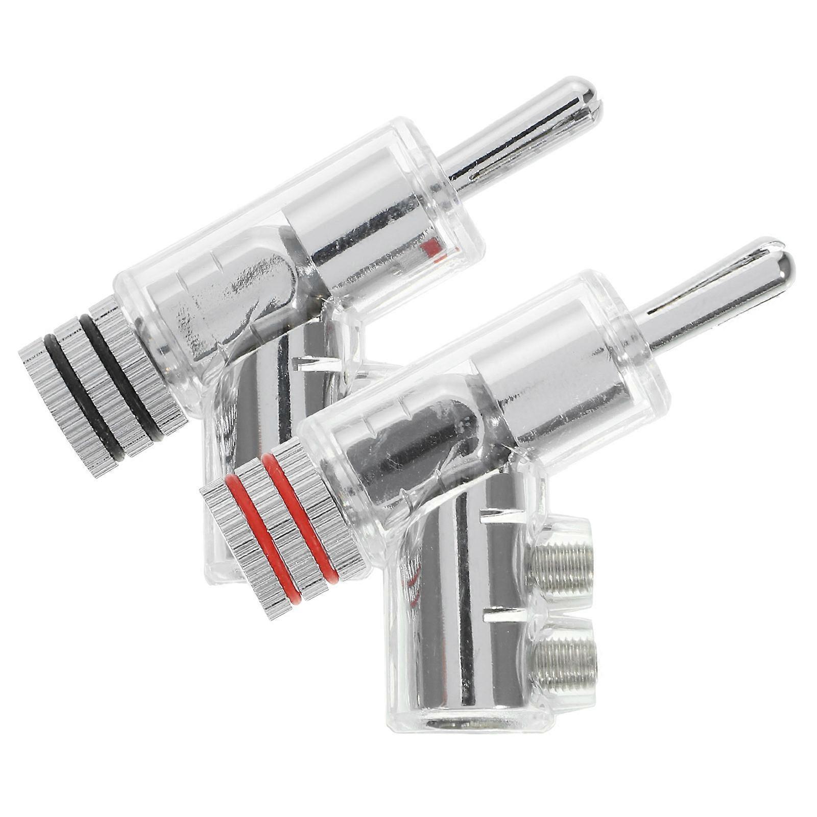 ABS Material Banana Plug For Home Theater 45 Degree Angled Connector 2Pcs