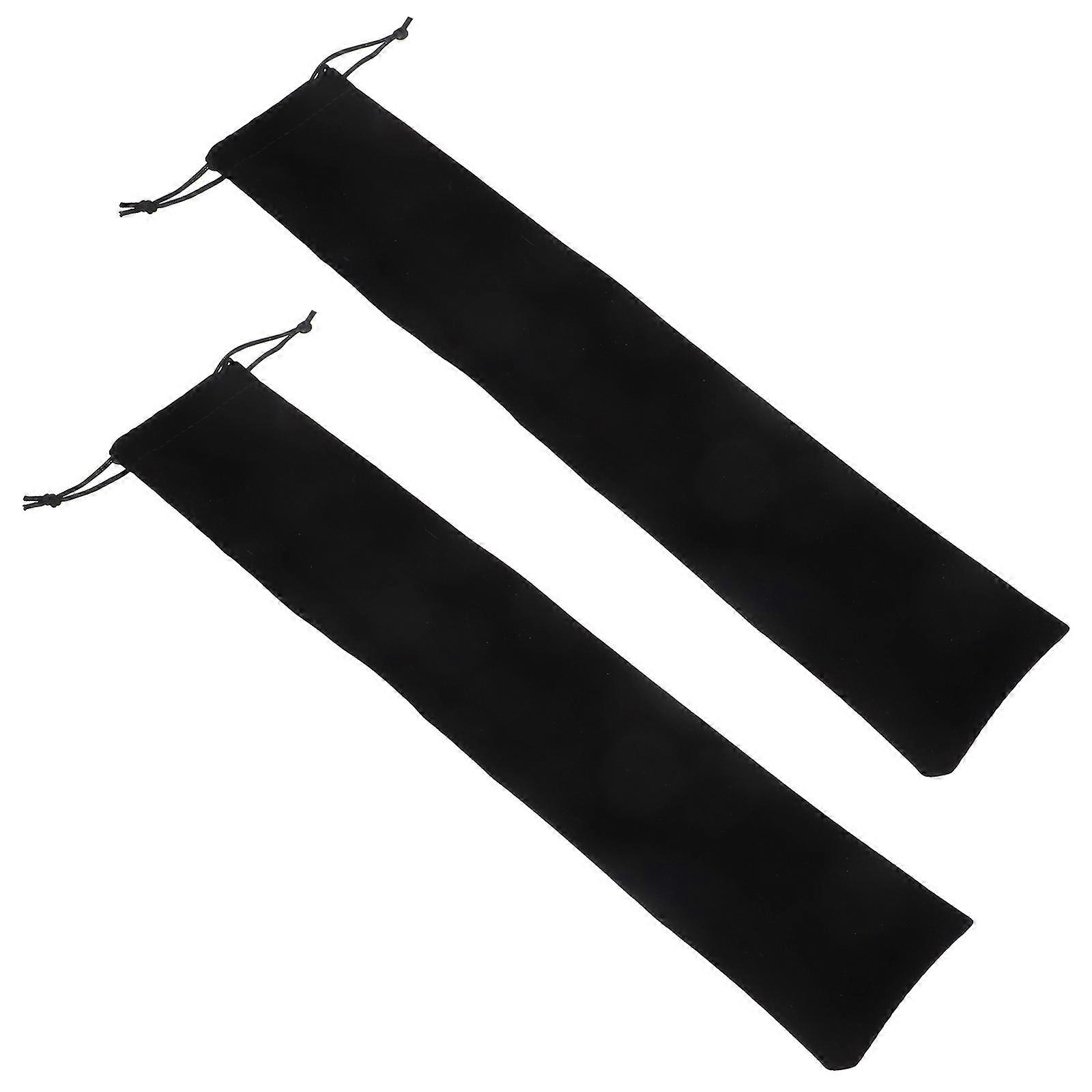 2pcs with Drawstrings, Portable Folding Fan Pouch Velvet Sleeve Protector Soft Fabric Compact Travel Organizer for Craft Collectors Case for Home