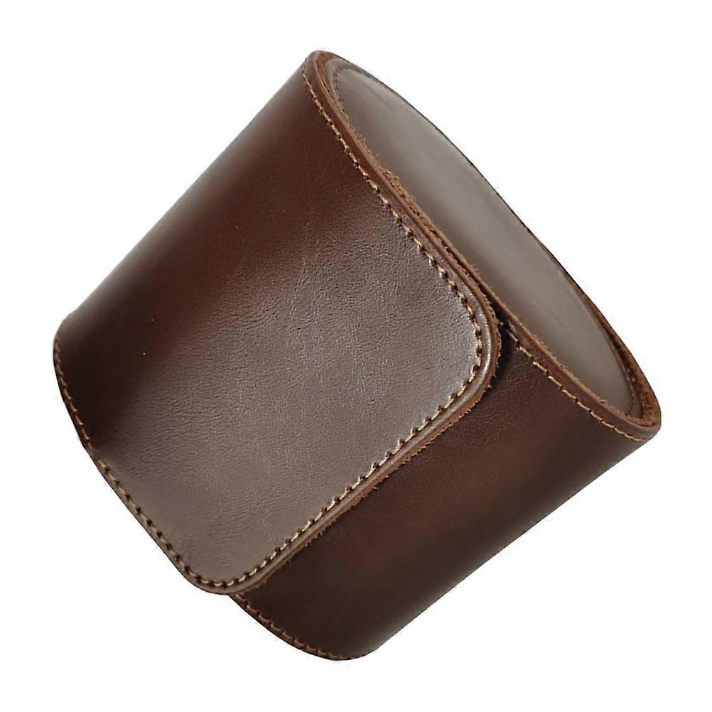 Single Slot Watch Storage Case Elegant Retro Travel Watch Box Brown Color 1Pc