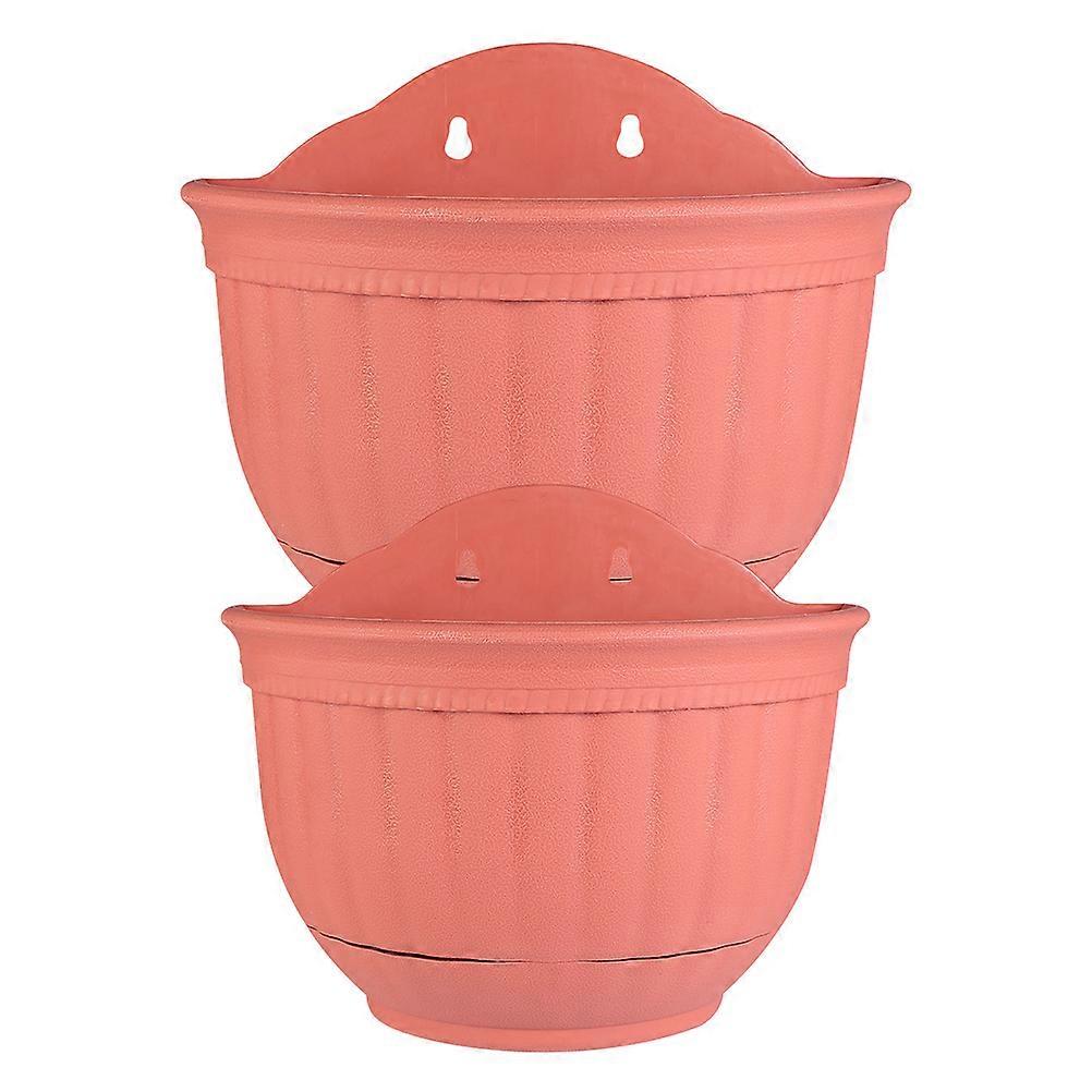 Wall Flower Holder PP Material Semi-Circular Elegant Garden Decor 22.00X18.00X13.00cm 2Pcs