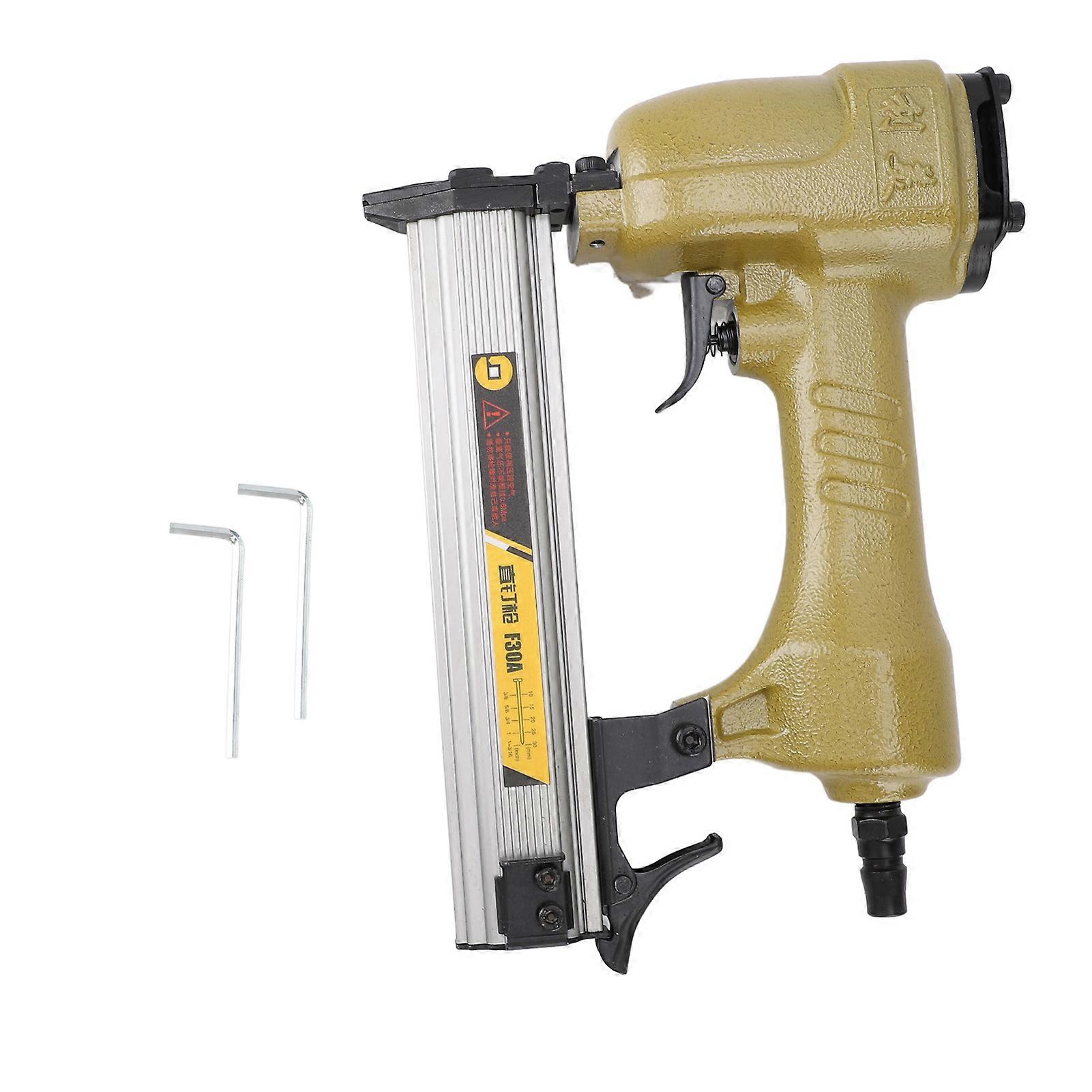 Efficient and economical pneumatic nailer for woodworking, flooring, picture frames, windows and doors.