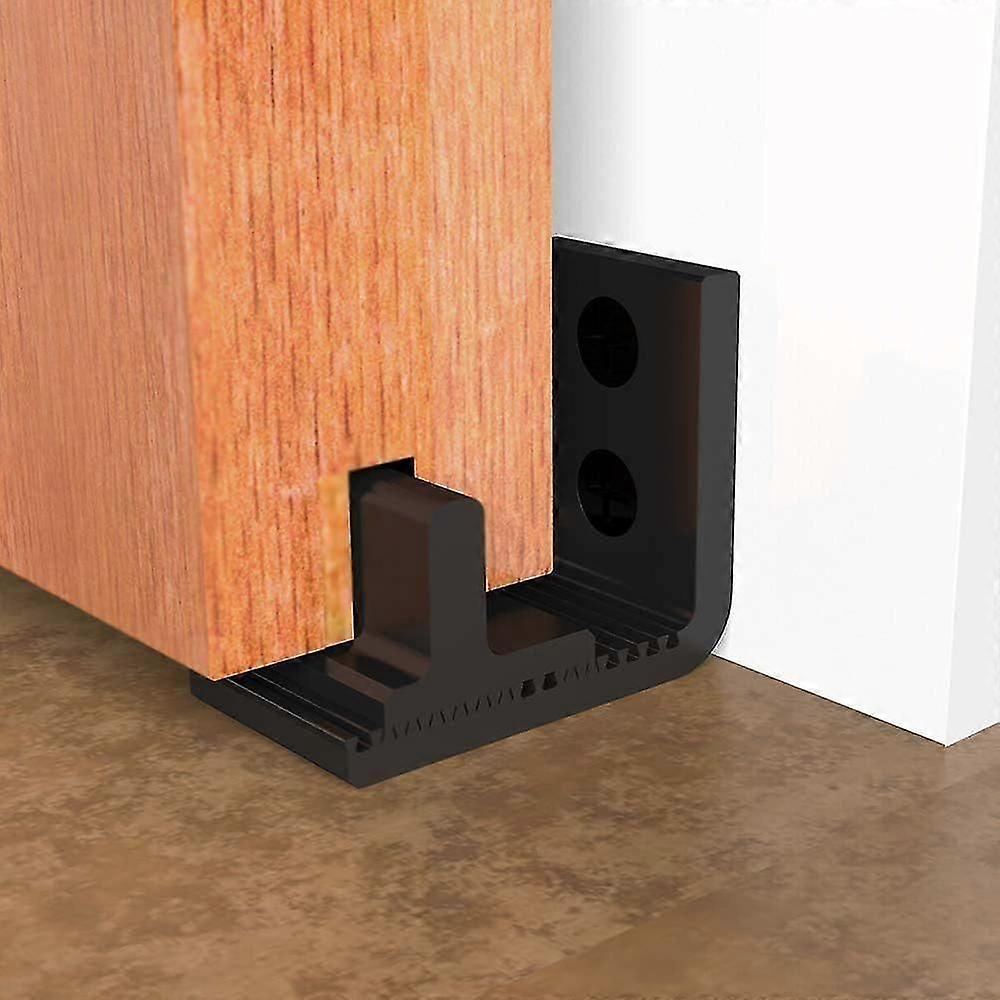 Flexible Adjustable Wall Mount Sliding Door Bottom Floor Guide, Easy Installation, Black-Yogo