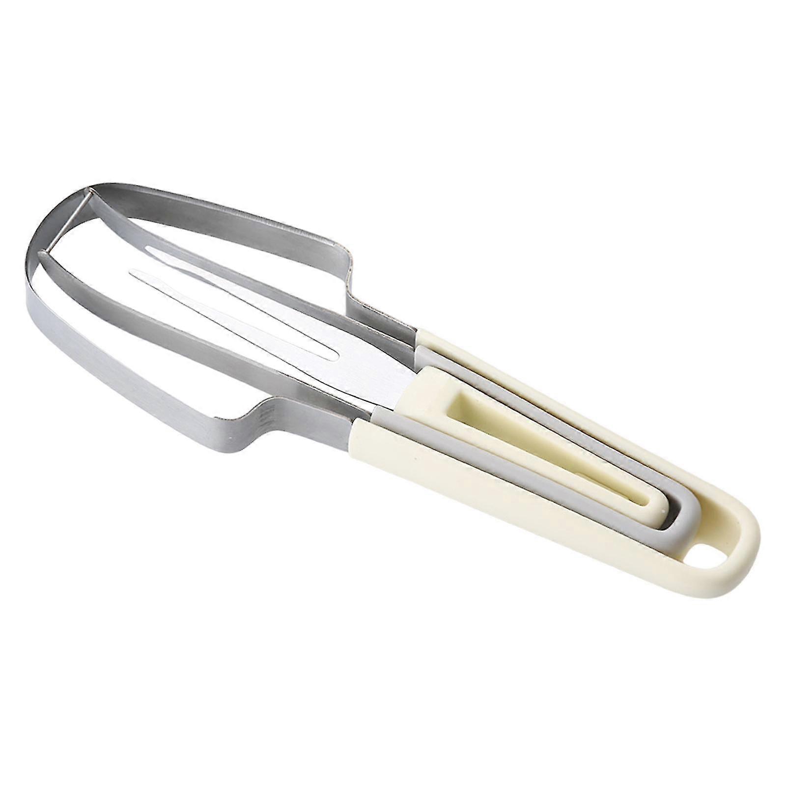 Lightweight Watermelon Slicing Tool for Summer Kitchen Use, Beige Fork Cutter Gadget for Effortless Fruit Preparation