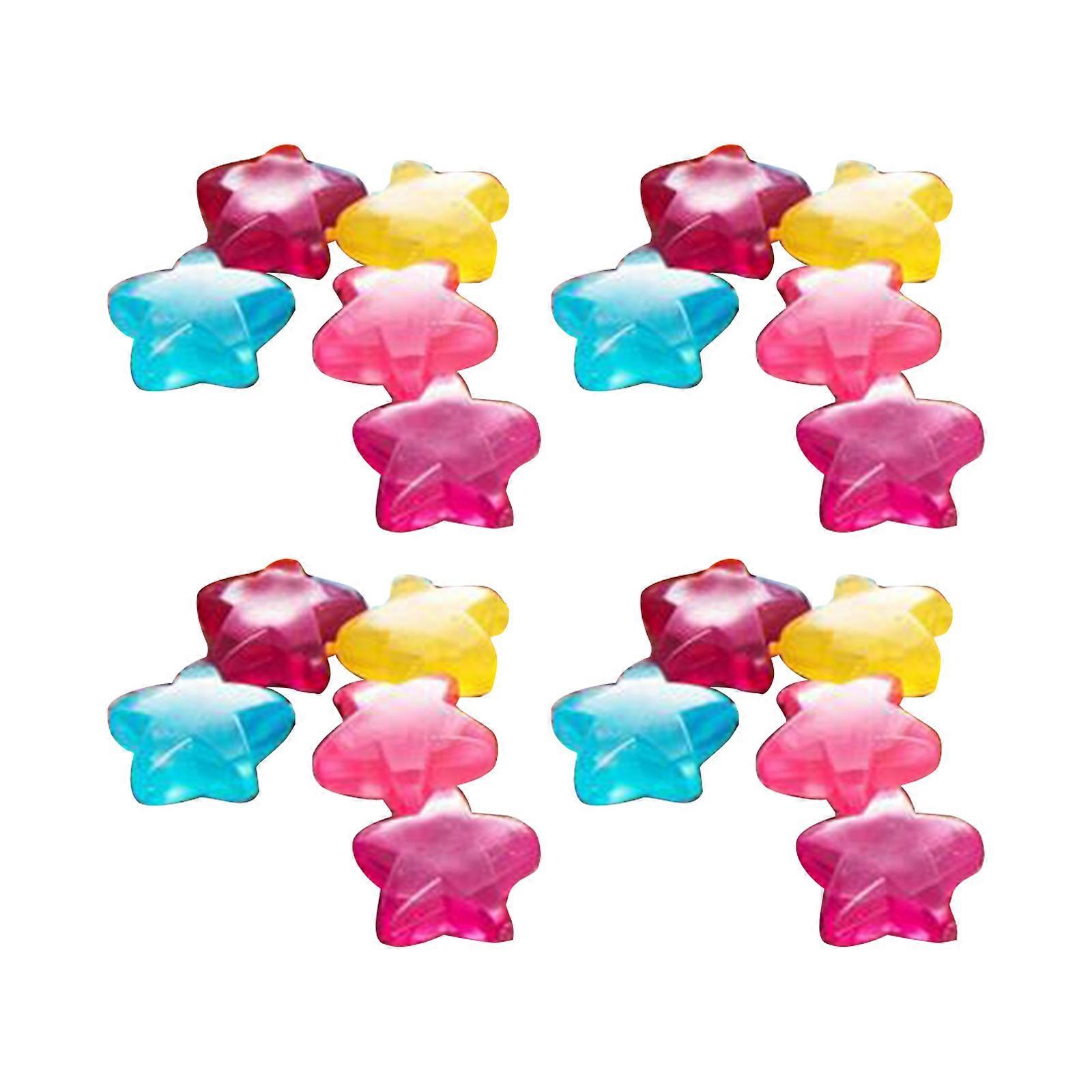 20 pcs Cute Star Sqaure Fruit Shape Reusable Plastic Ice Cubes for Drinks Multicolor Refreezable
