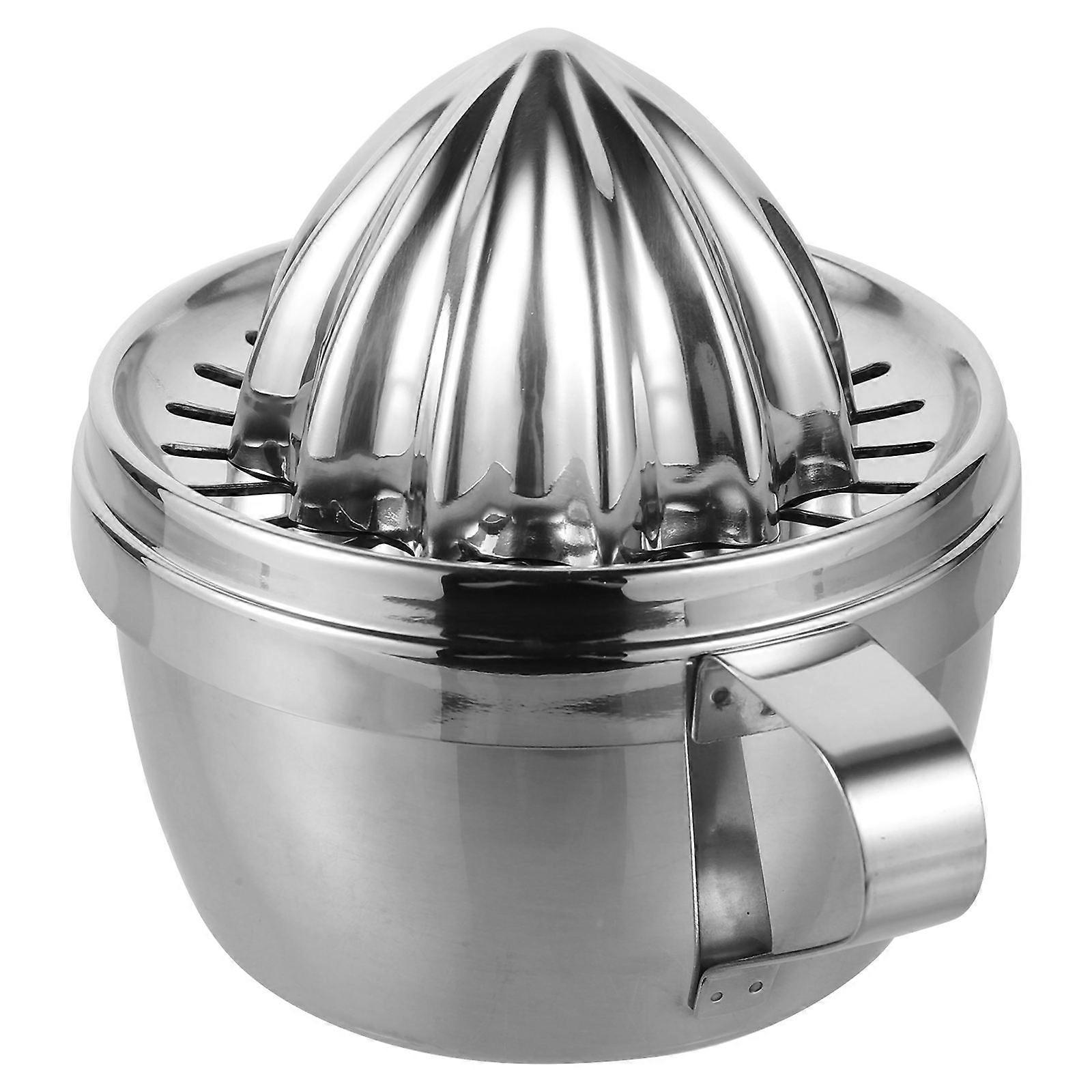 Portable Citrus Juicer Stainless Steel Manual Juicer Compact Design Juice Extraction Home Accessory Silver 1Set
