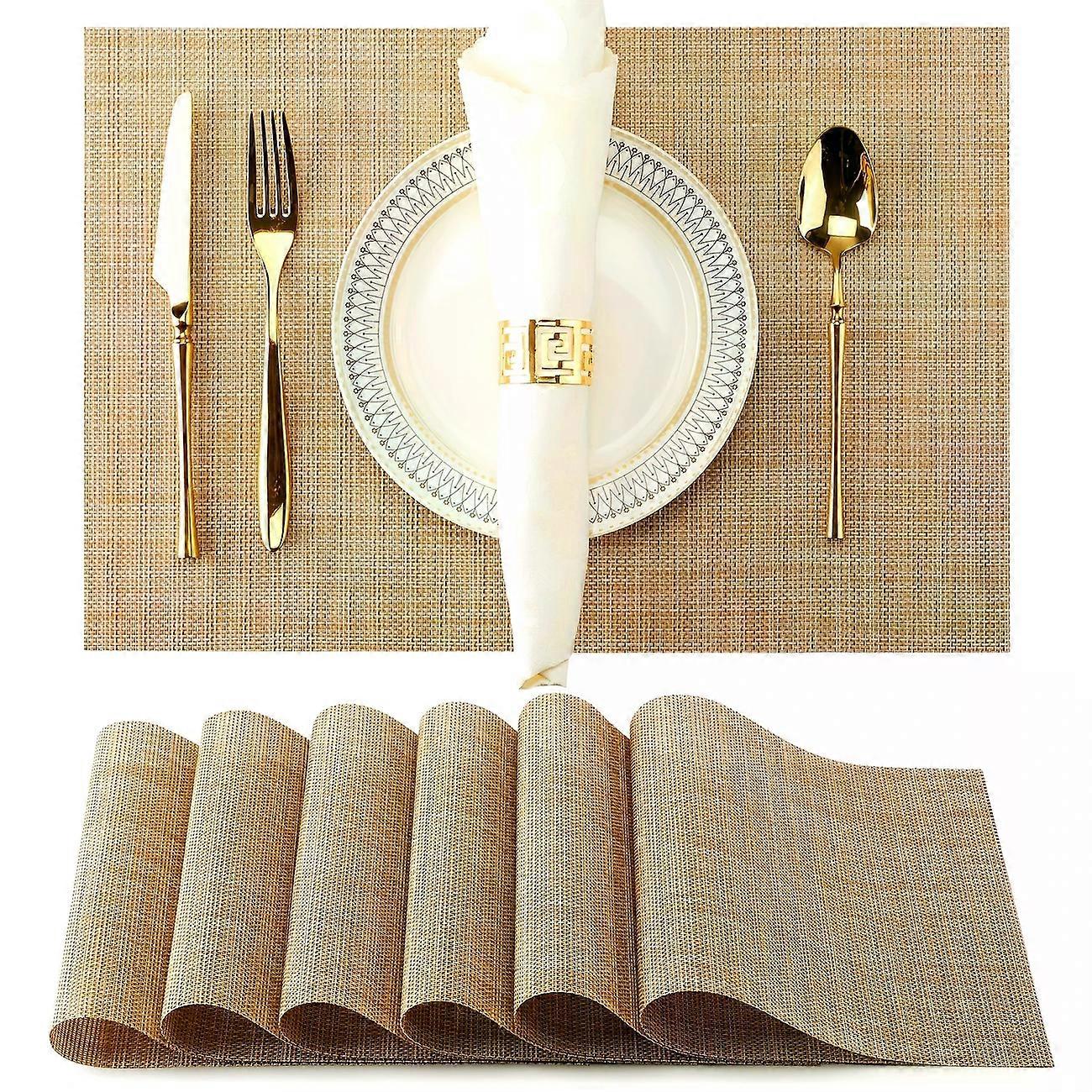 Set of 8 Dual-Color Decor Series Teslin Placemat