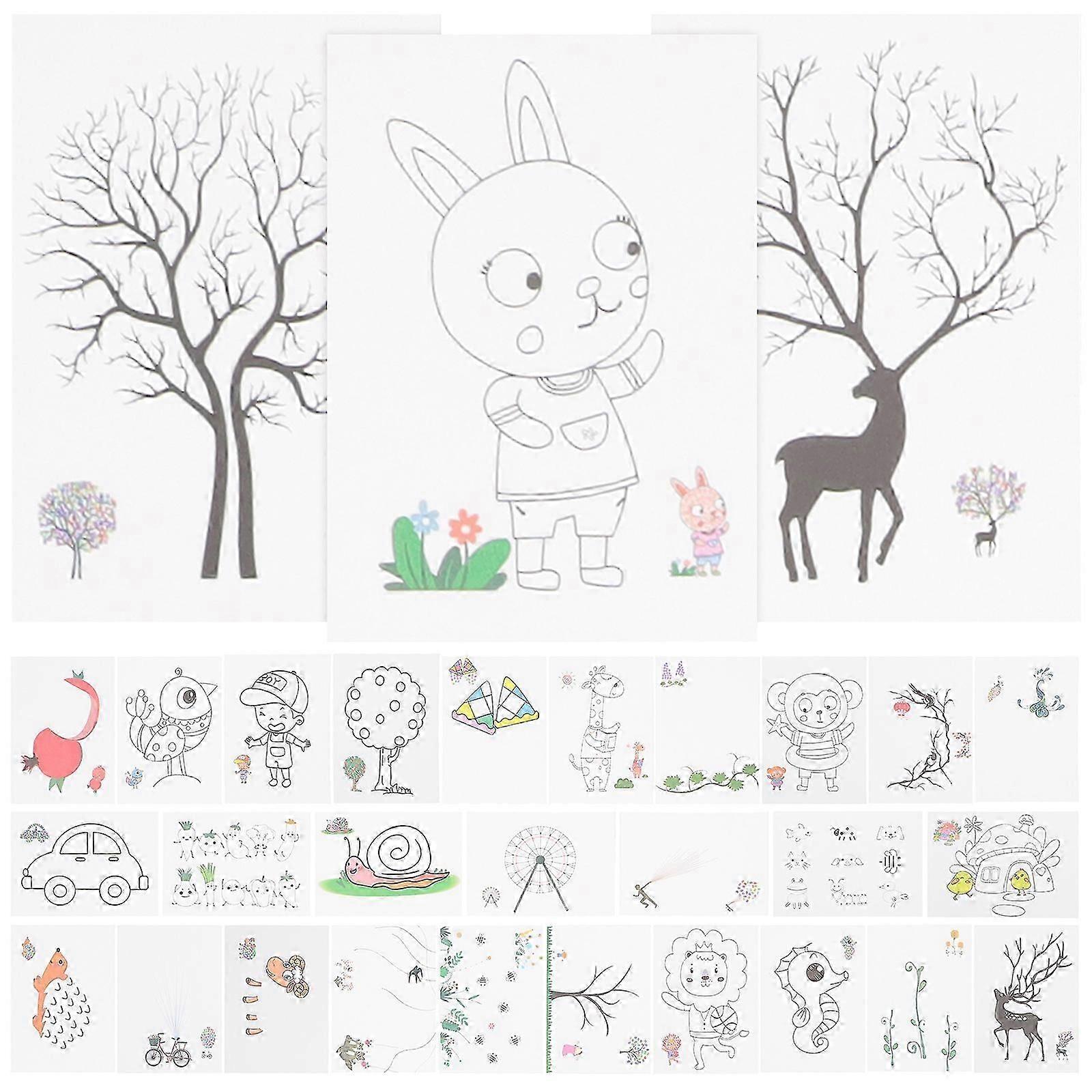 30 db gyermek ujjrajz kártya Oktatási ujjfestő kártyák óvodába