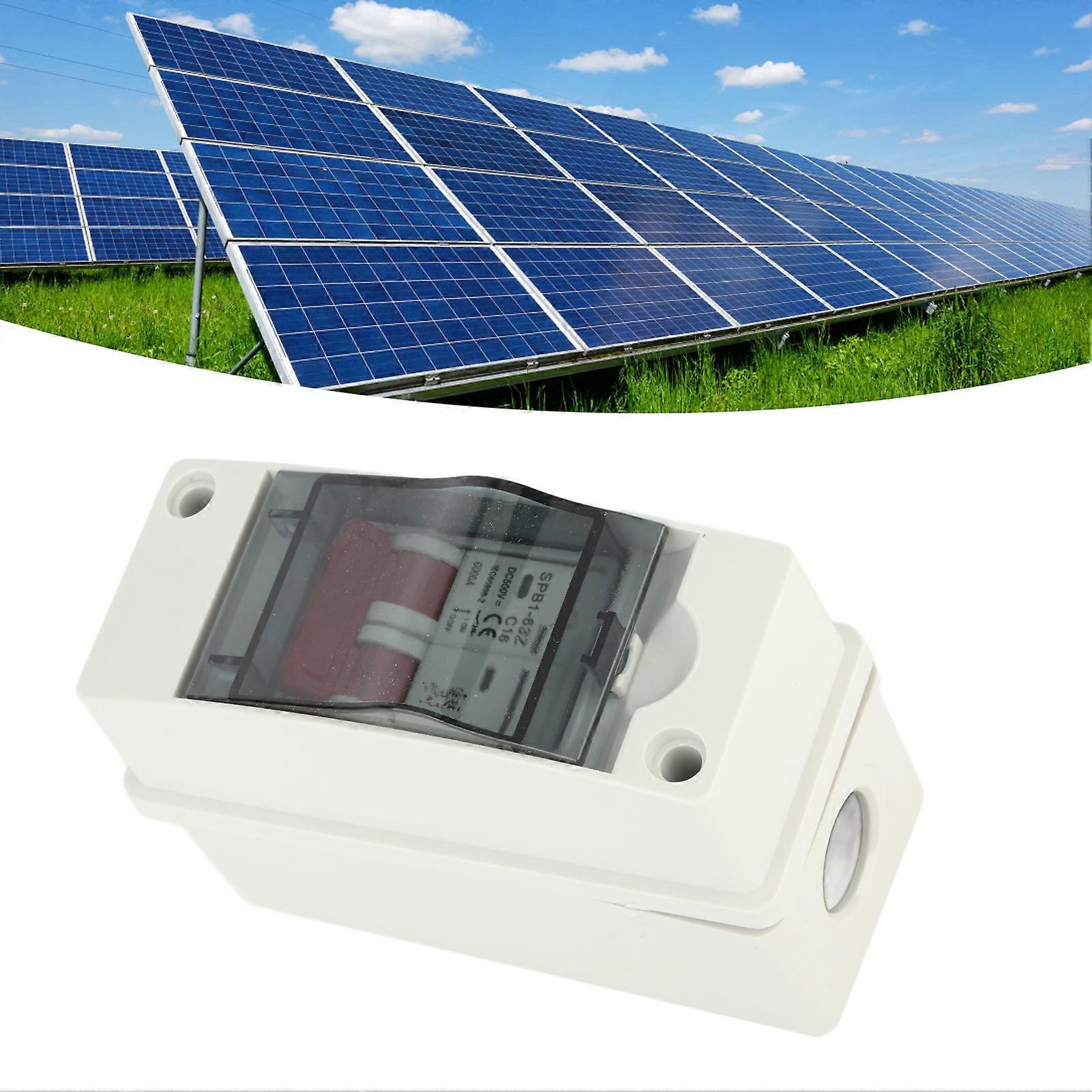 PV Solar Disconnect Switch Photovoltaic Circuit Isolator Miniature RV Breaker Box DC500V IP65 Waterproof 16A 