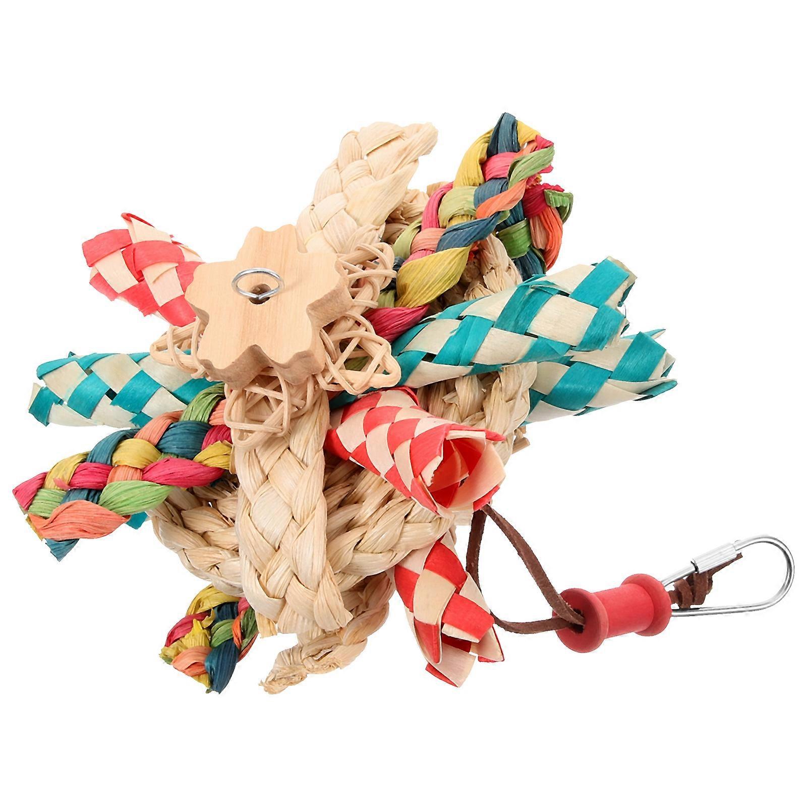 Bird Enrichment Toys Foraging Shredder Parrot Cage Accessory Colorful Design 25.00X15.00X9.00CM 1Set