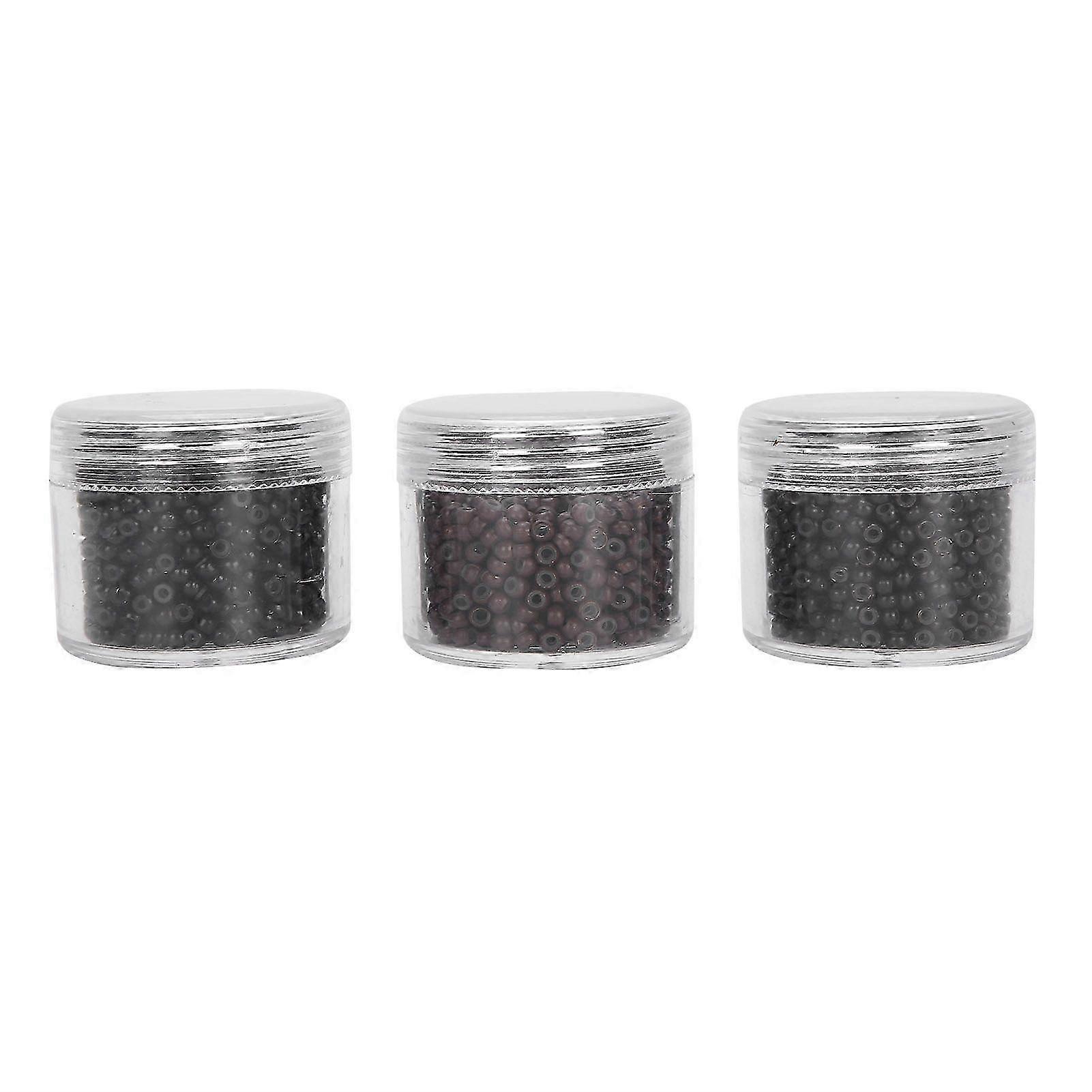 3 bottles of 3.0mm silicone micro chain beads small and comfortable hair extension tools (1#/3#/5#)