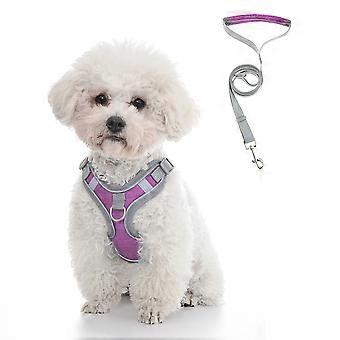 Leash Set - Hondenvest Harnas Voor Kleine Honden Middelgrote Honden - Verstelbare Reflecterende Stap In Harnas-L