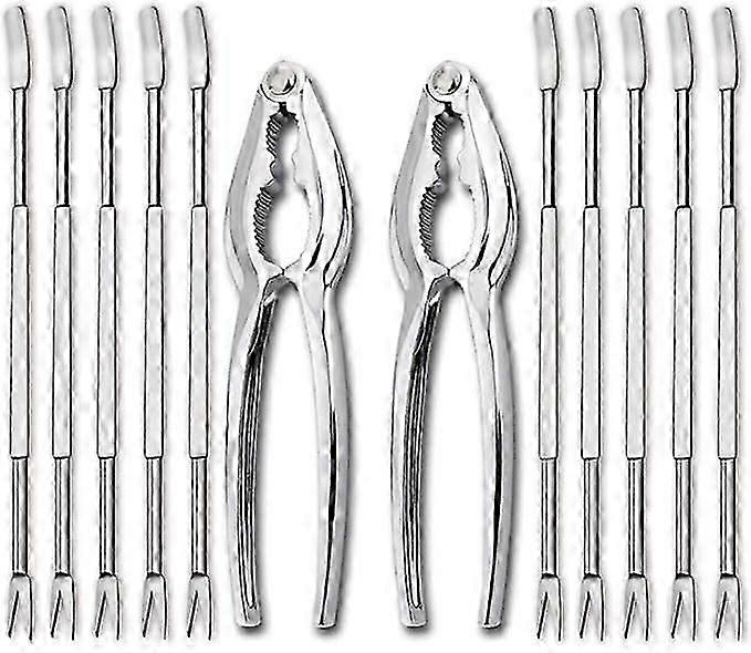 12 Piece Seafood Tool Set 2 Dragon Shrimp Crab Cookies and 10 Forks