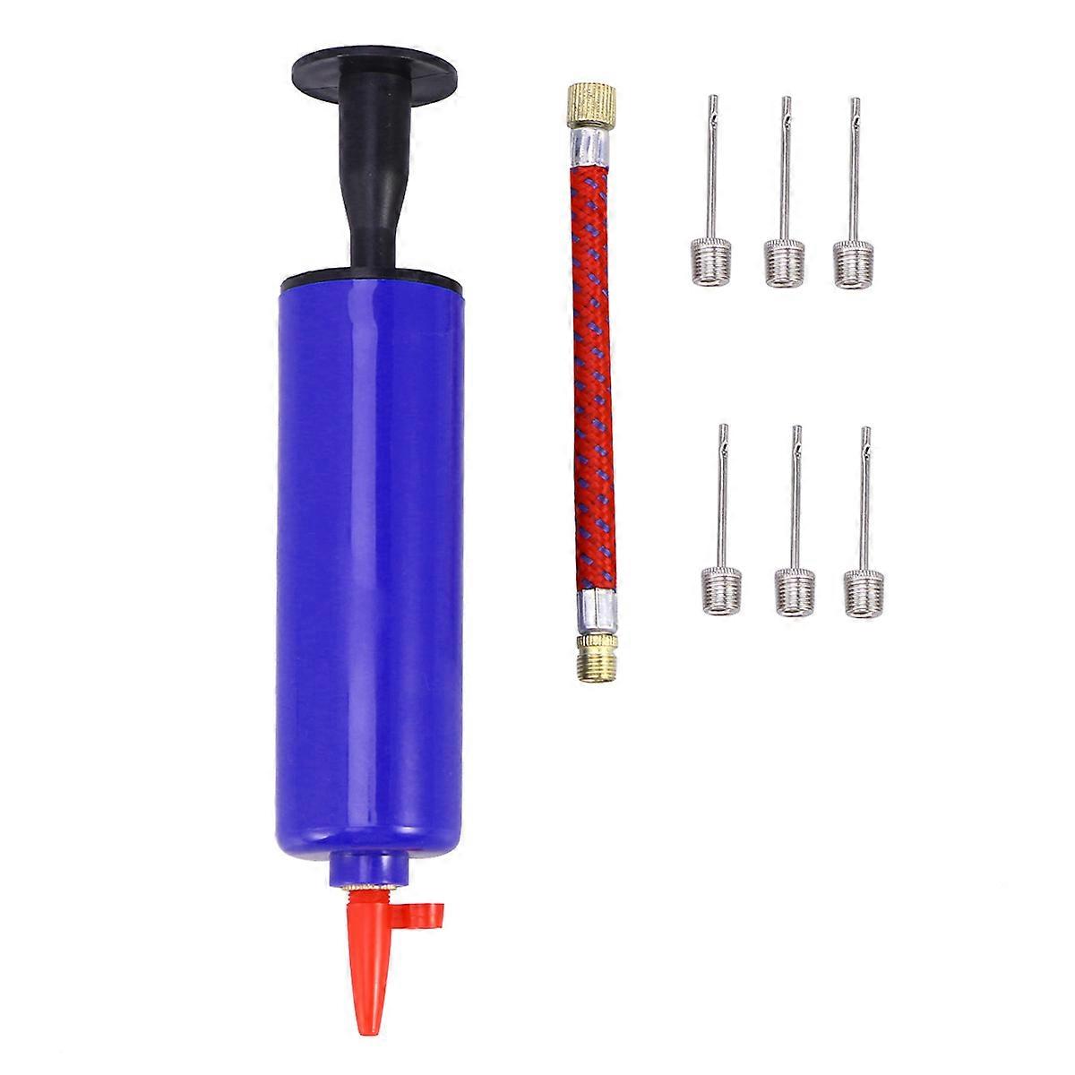 Handheld Air Pump Inflator Kit with Needle Ball Pump Set for Footballs Volleyballs Basketballs Portable Pump Blue