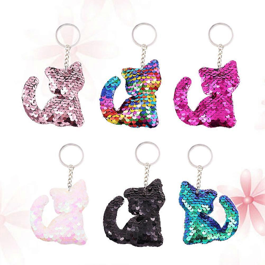 Cute Aesthetic Keychain Cat Shape Black Key Holder Organizes Keys For Girls 24Pack