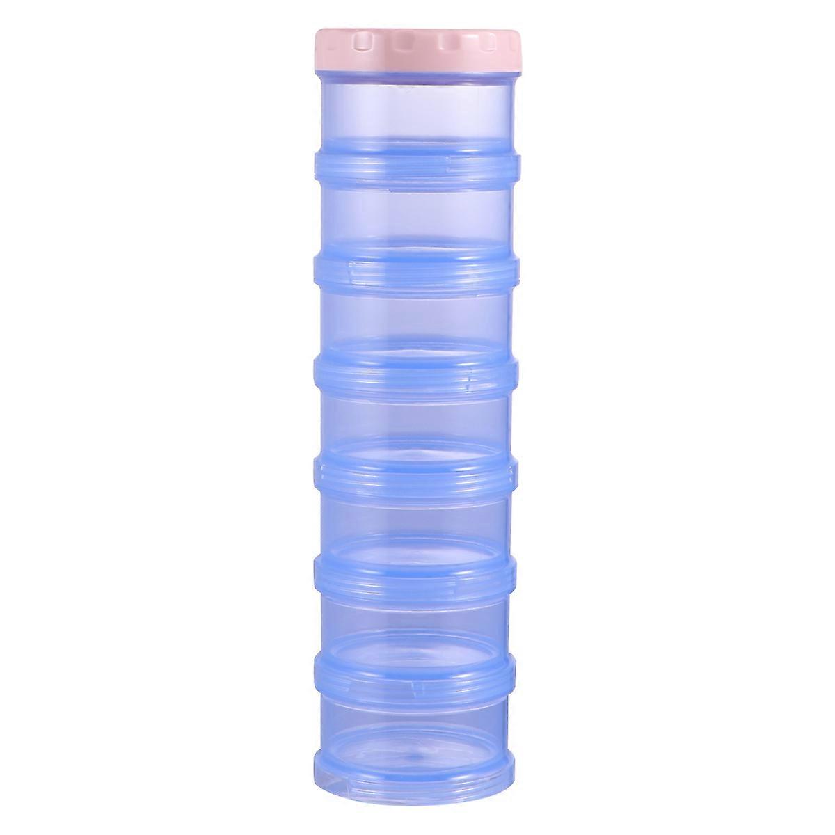 Multi Grid Pill Organizer Portable Travel Container Compact Design Blue Color Moisture Resistant 1Set