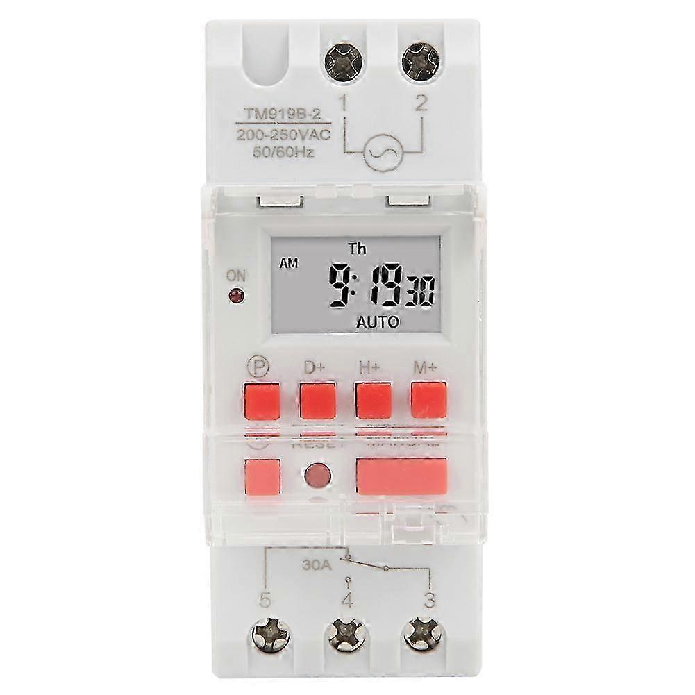 TM919B-2 200-250V AC 30A LCD7 Days Programmable Digital Timer Switches